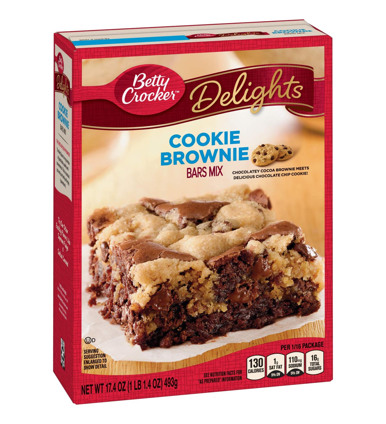 Betty Crocker Delights Cookie Brownie Bar Mix 17.4 oz. - Pack of 8 - Buy Online on GoSupps.com