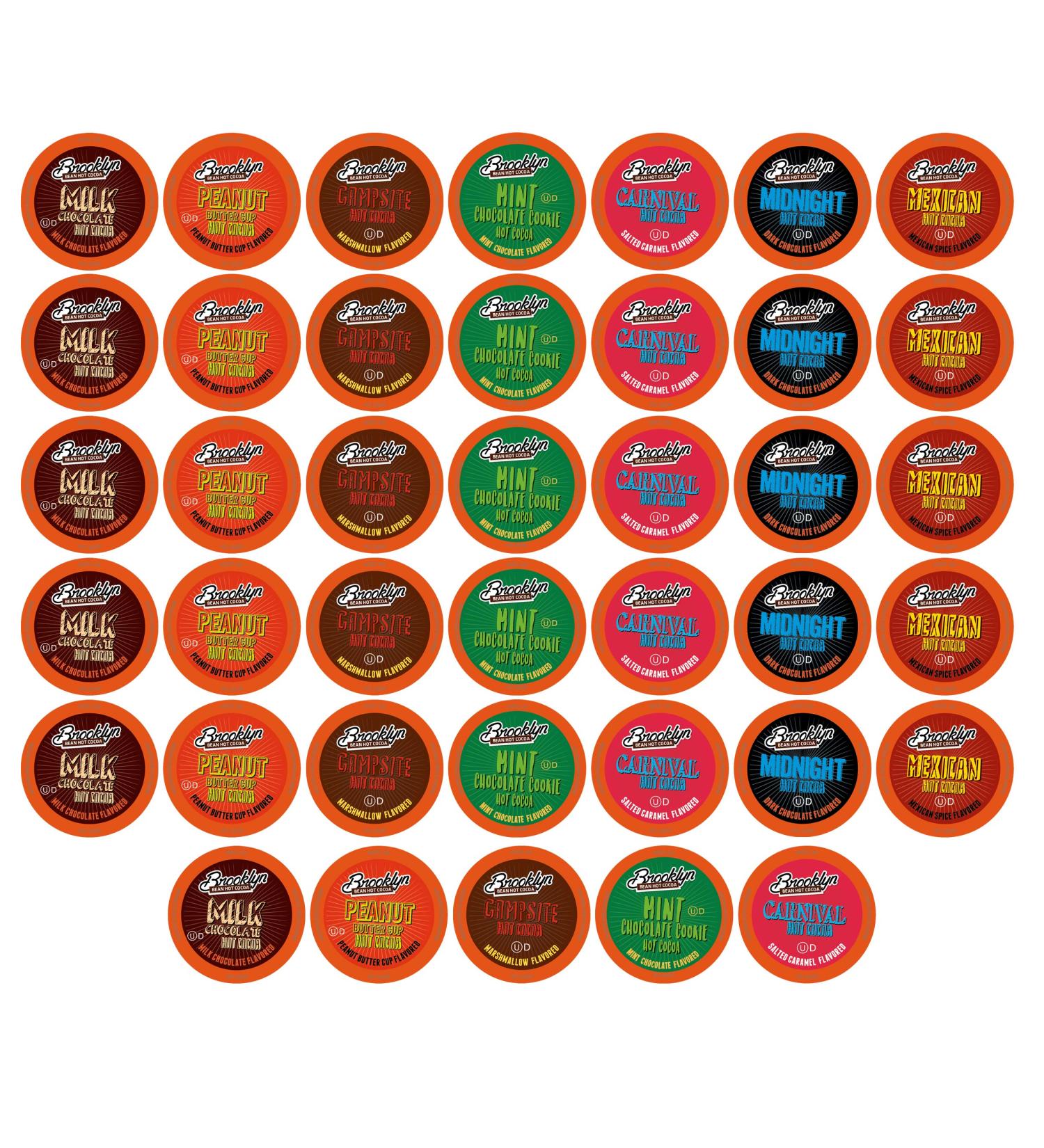 Brooklyn Beans Hot Chocolate Variety Pack Pods - 40 Count - Compatible with 2.0 K-Cup Brewers - Assorted Hot Chocolate - 1 Pack - Buy Online on GoSupps.com
