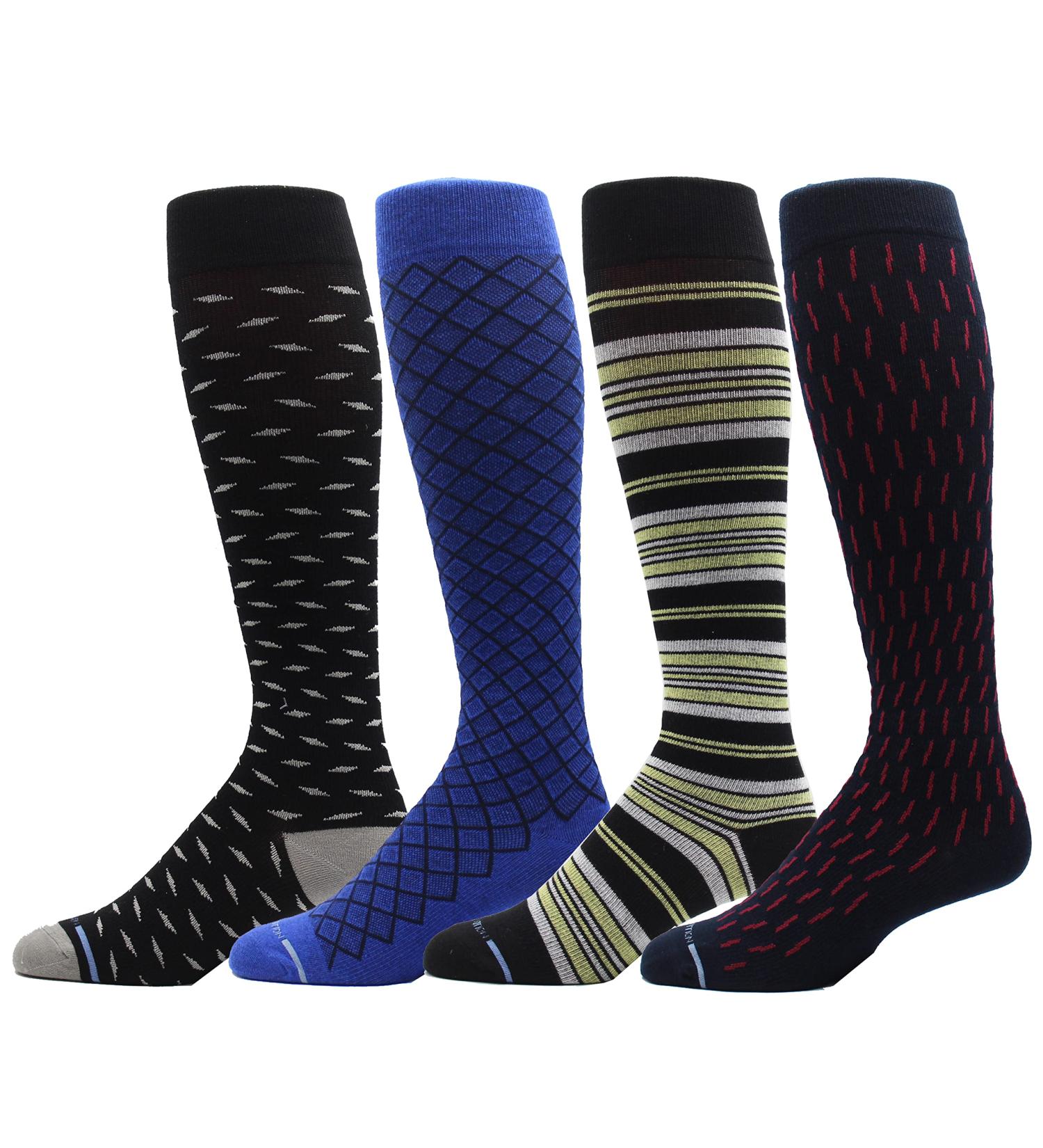 Dr. Motion Men's Graduated Compression Knee High Socks - 4 Pairs 8-15 mmHg Mild Support - Buy Internationally - Buy Online on GoSupps.com