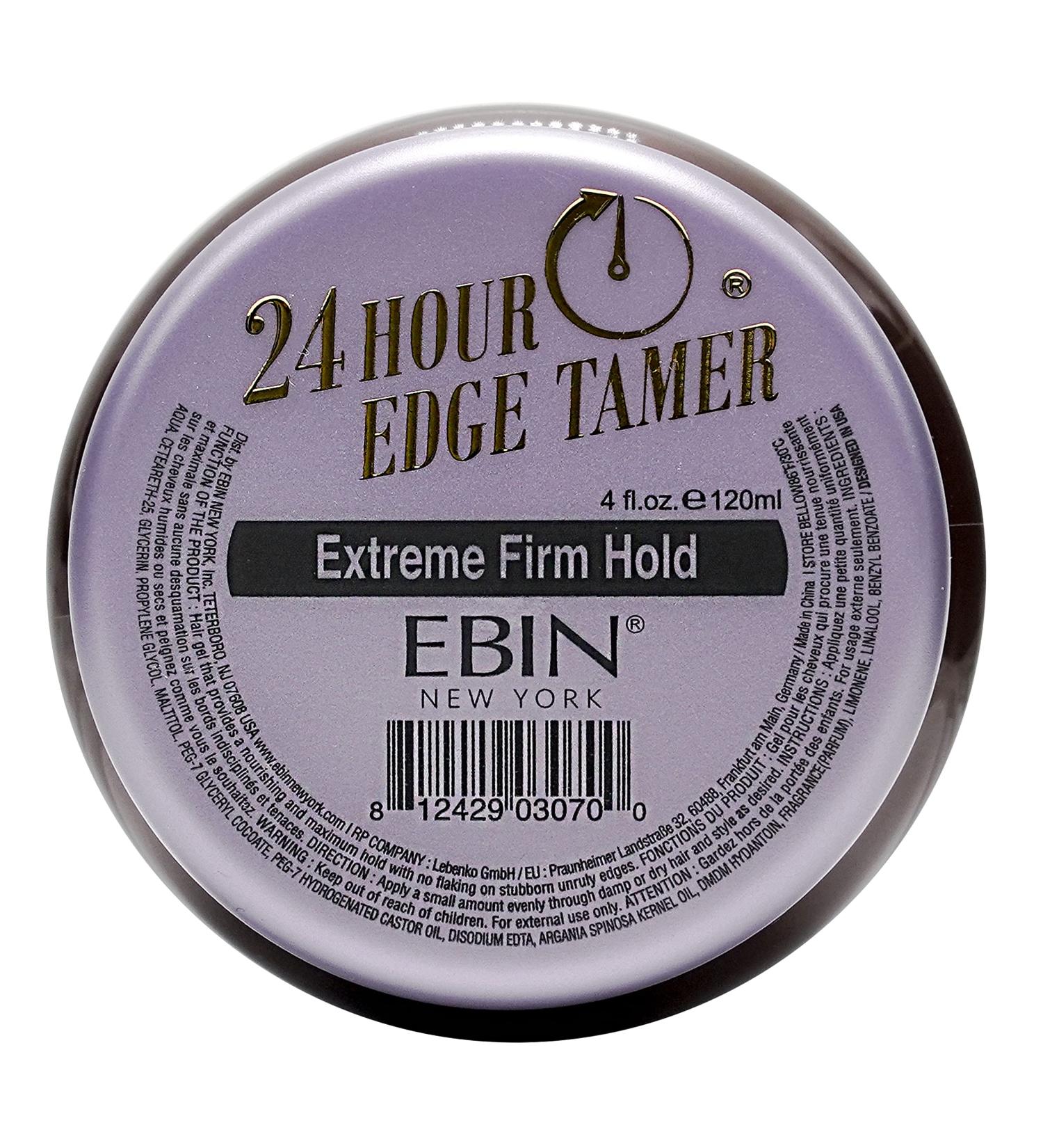 EBIN NEW YORK 24 Hour Edge Tamer - Extreme Firm Hold (4oz/ 120ml) | No Flaking, White Residue | Argan Oil & Castor Oil | Shine & Smooth Texture - Buy Online on GoSupps.com