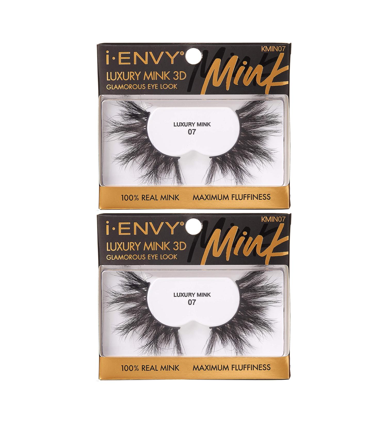 i-ENVY Luxury Mink Collection | 100% Real Mink False Eyelashes - Glamorous 3D Multi-Curl Lashes (2 Pack) for Maximum Fluffiness - Buy Online on GoSupps.com