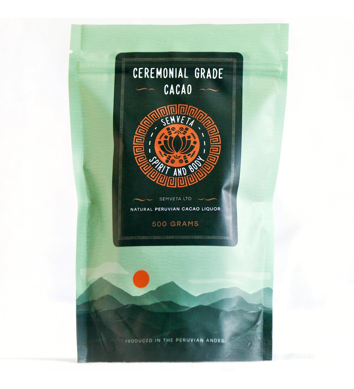 Organic Ceremonial Cacao 1KG - Peruvian Chuncho Bean Paste for Delicious Drinking Chocolate - Raw Unsweetened Grade - Buy Online on GoSupps.com