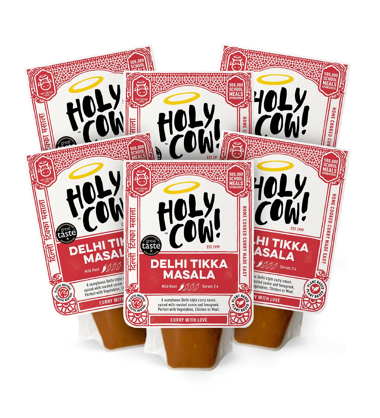 Holy Cow! Indian Curry Sauces : Delhi Tikka Masala Sauce Curry Kit (6 x 250g) Gluten Free Vegan Curry Recipe Tikka Masala Ready Meal Kit Cooking Sauce Made With Authentic Tikka Paste. Curry Gift Set - Buy Online on GoSupps.com