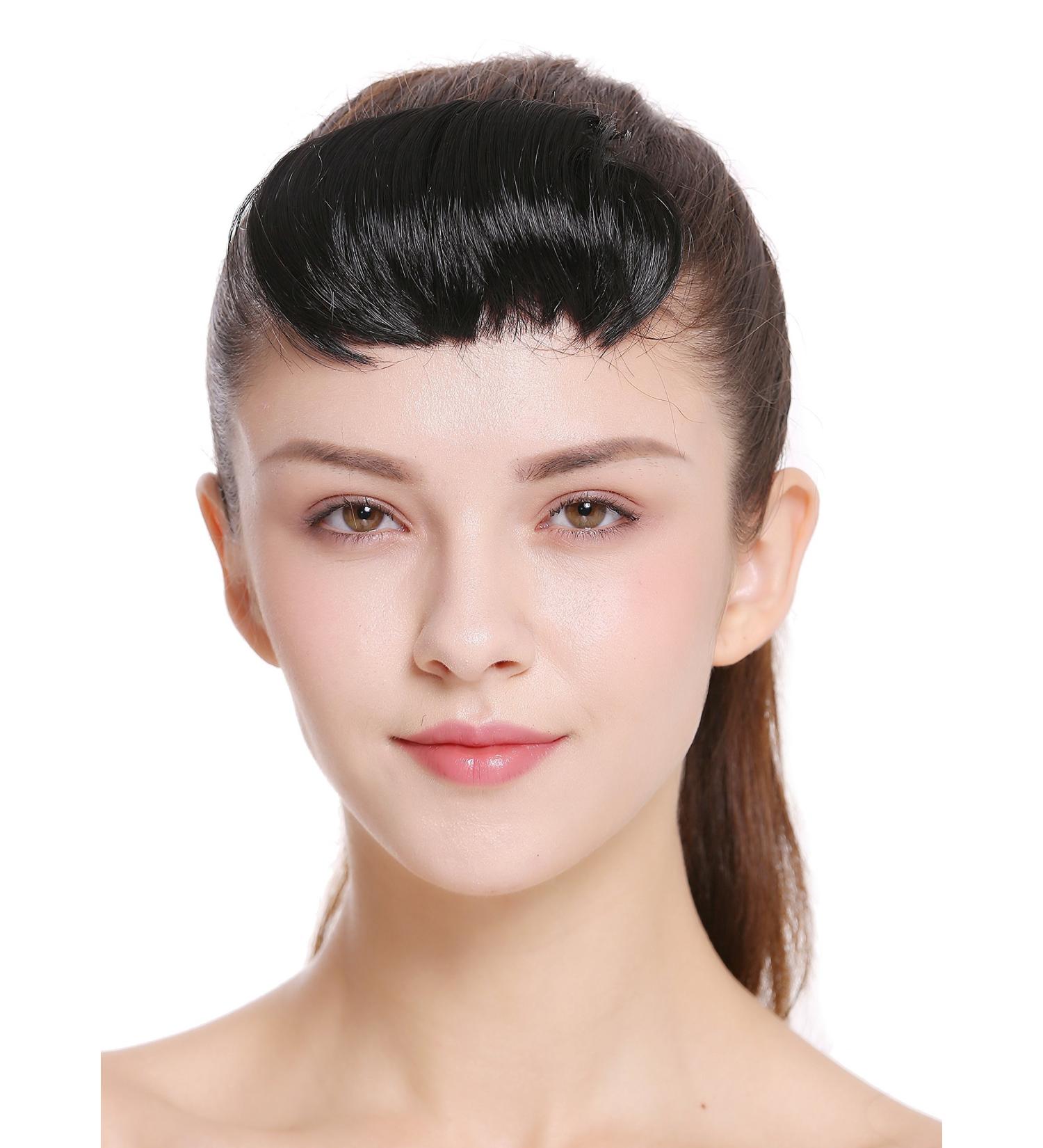 WIG ME UP TYP-760-1 Clip-In Micro Bangs - Short Straight Curved Black Hairpiece for Instant Style - Buy Online on GoSupps.com