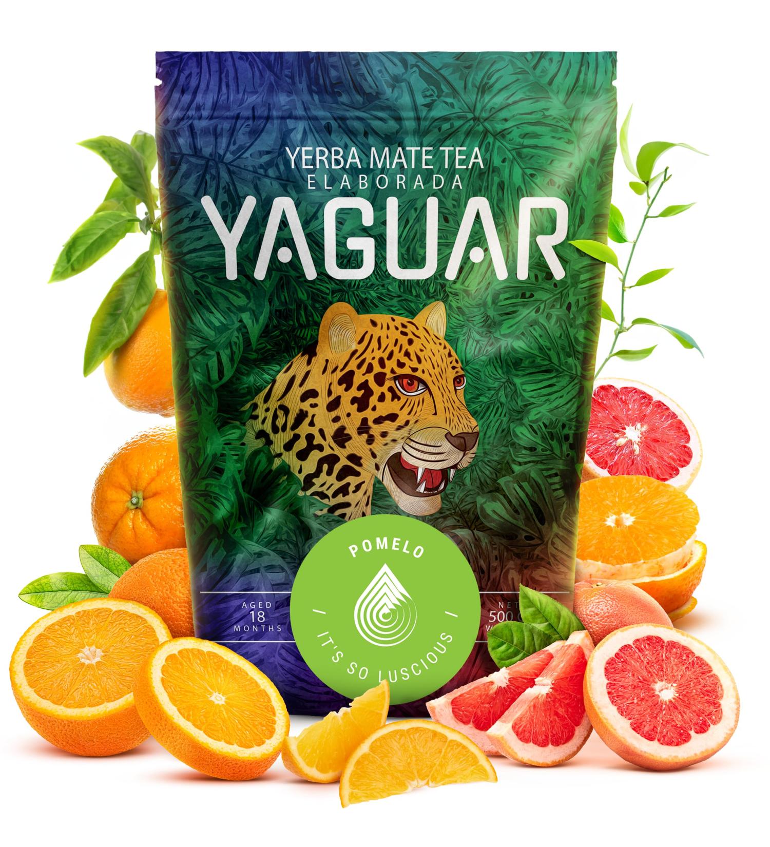 Venusti sp Z oo Yaguar Pomelo 05 kg Brazilian yerba mate with pomelo flavor 500 g Fresh fruit flavor Lots of natural caffeine Traditional production methods - Buy Online on GoSupps.com