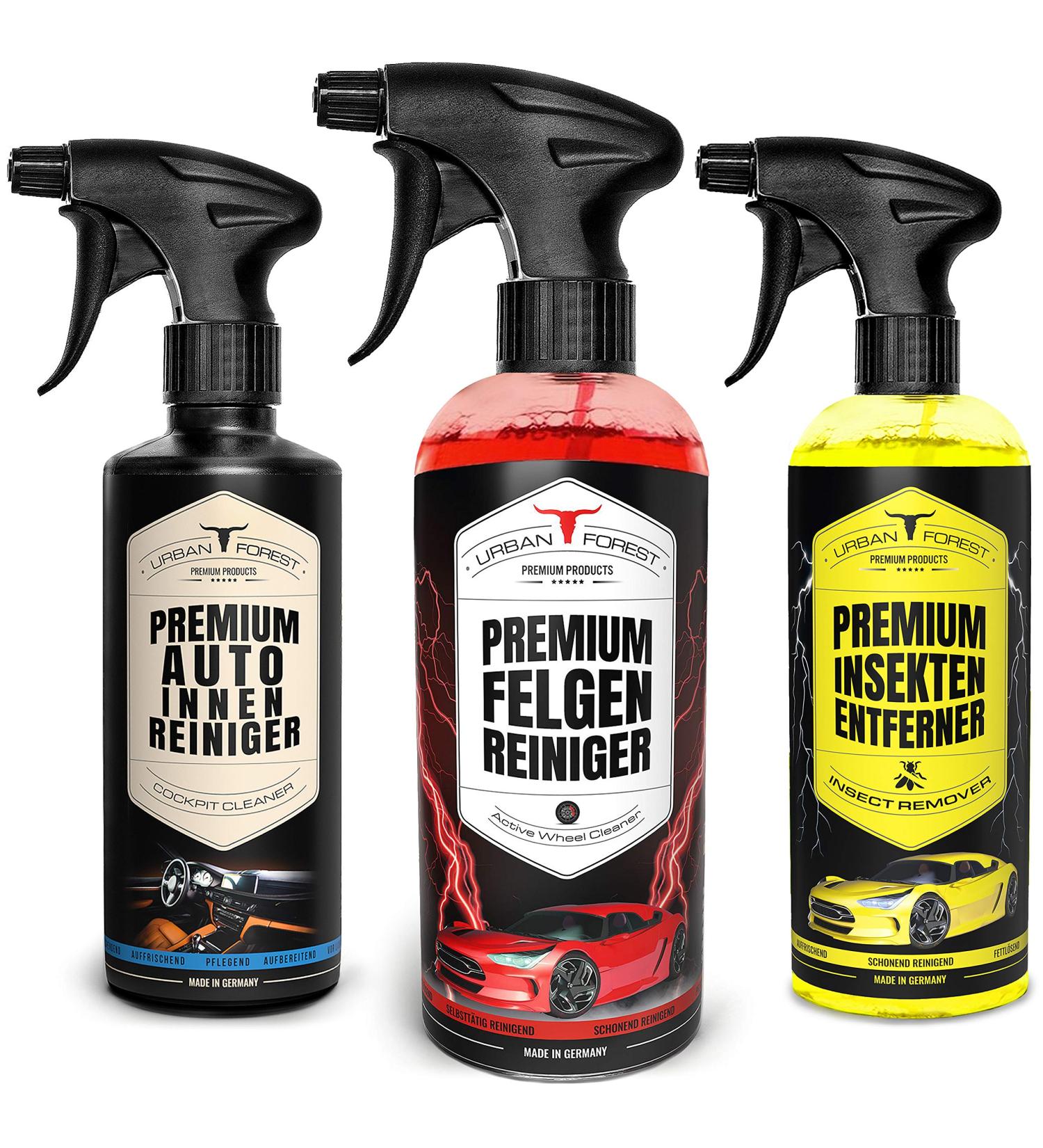 Auto Cleaner Sparset | 500ml Car Interior Cleaner & 1000ml Rim Cleaner | Insect Remover for Cars | Made in Germany | Urban Forest Care Products - Buy Online on GoSupps.com