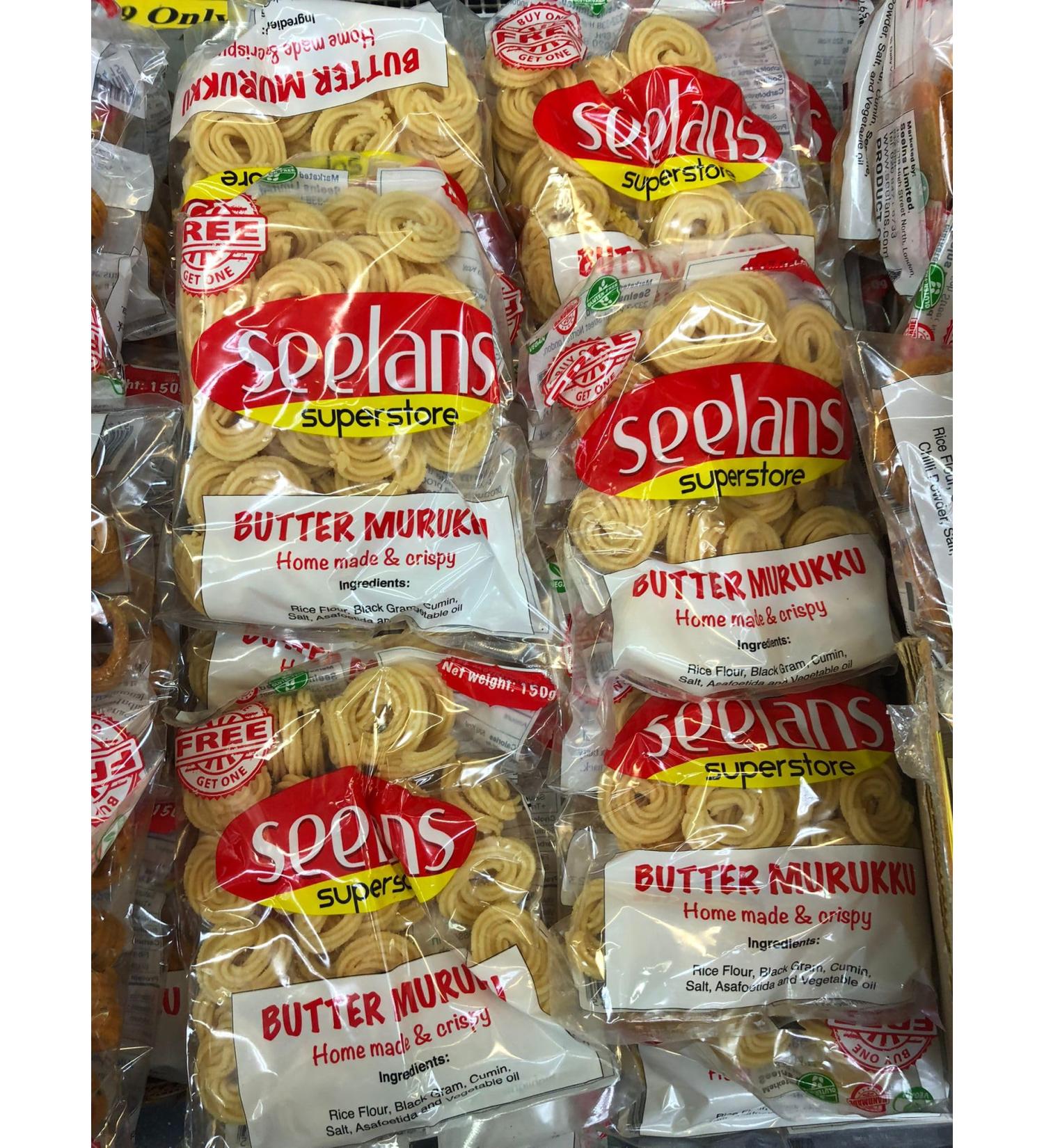 Seelans Butter Murukku 150G | Indian Butter Snacks | Ready to Eat | Classic Snacks | Savory Snacks | Indian Origin | Each 150G | Pack Of 2 - Buy Online on GoSupps.com