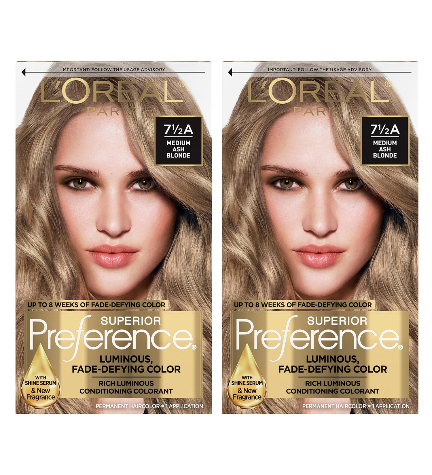 L'Oreal Paris Superior Preference 7.5A Medium Ash Blonde Hair Color - Pack of 2 | Fade-Defying + Shine Permanent Hair Dye - Buy Online on GoSupps.com