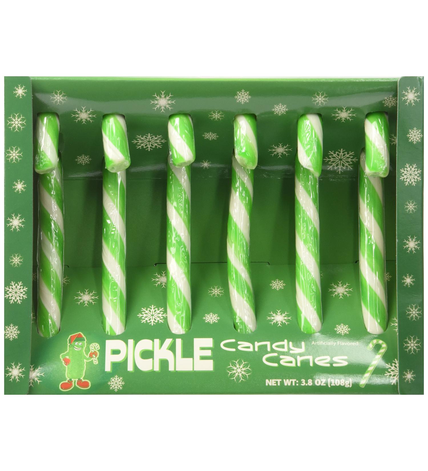 Fancy Pickle Flavored Candy Canes - 3.8 OZ | Unique Gourmet Holiday Treat - Buy Online on GoSupps.com