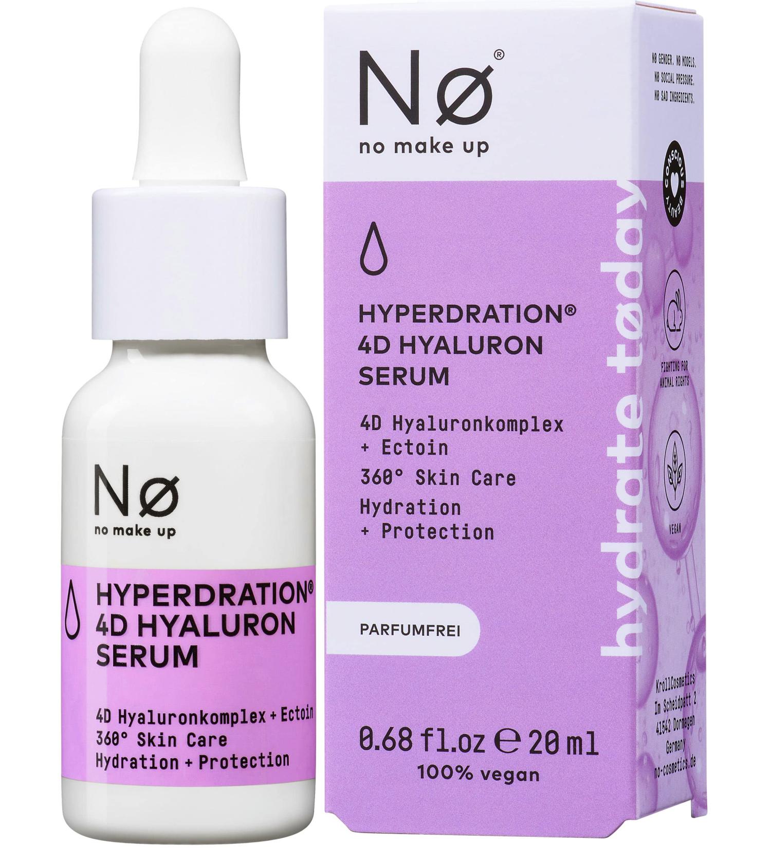 N hydrate today Hyaluronic Serum 4D Hyperdration & Ectoin - Face Serum Moisturises Hyaluronic Acid Serum for Dry Mature Skin Fragrance-Free Vegan 20 ml - Buy Online on GoSupps.com