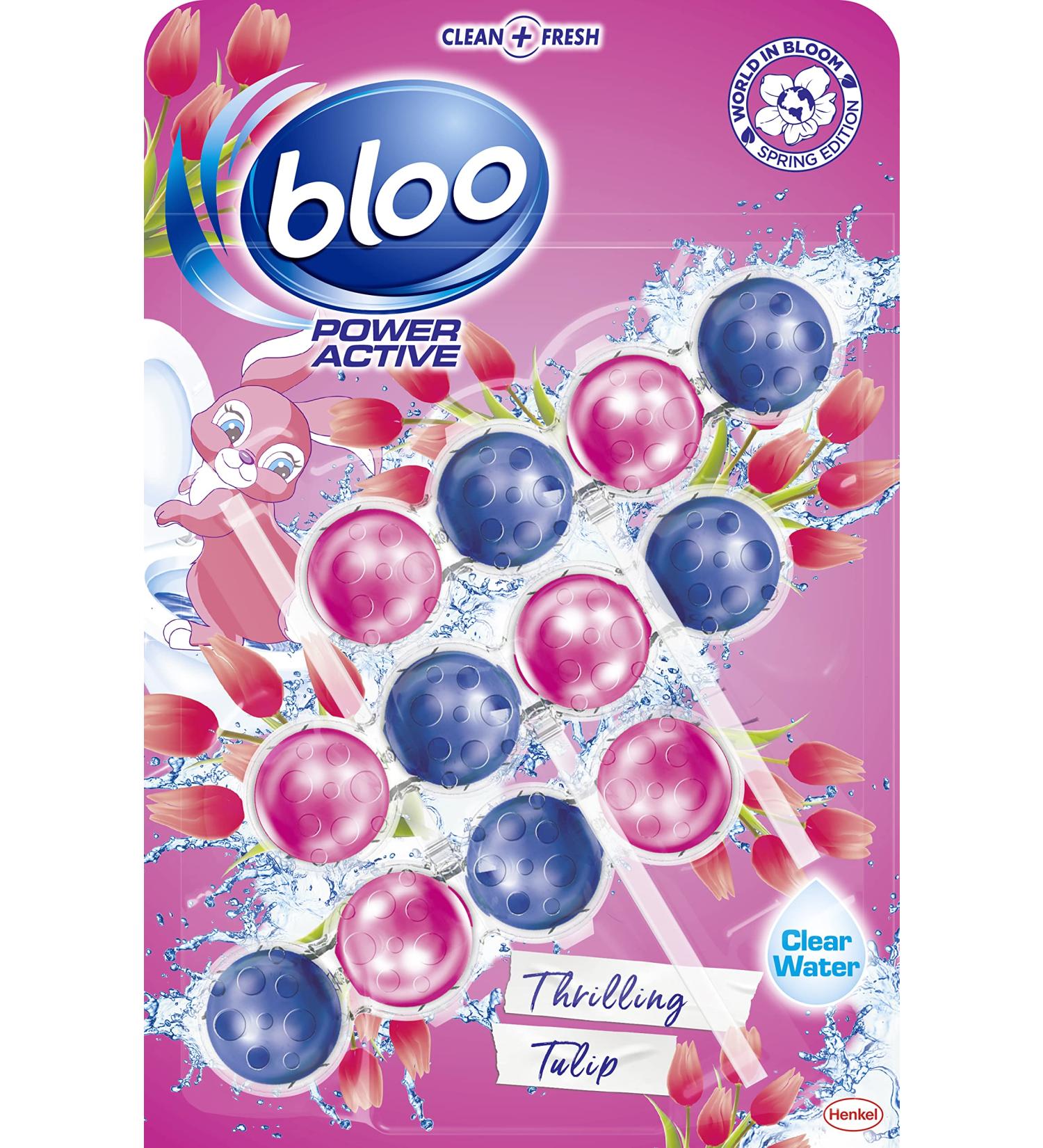 Bloo Limited Edition Tulip Clear Water Toilet Rim Block - Anti-Limescale Cleaning Foam - 3 Pack - Buy Online on GoSupps.com