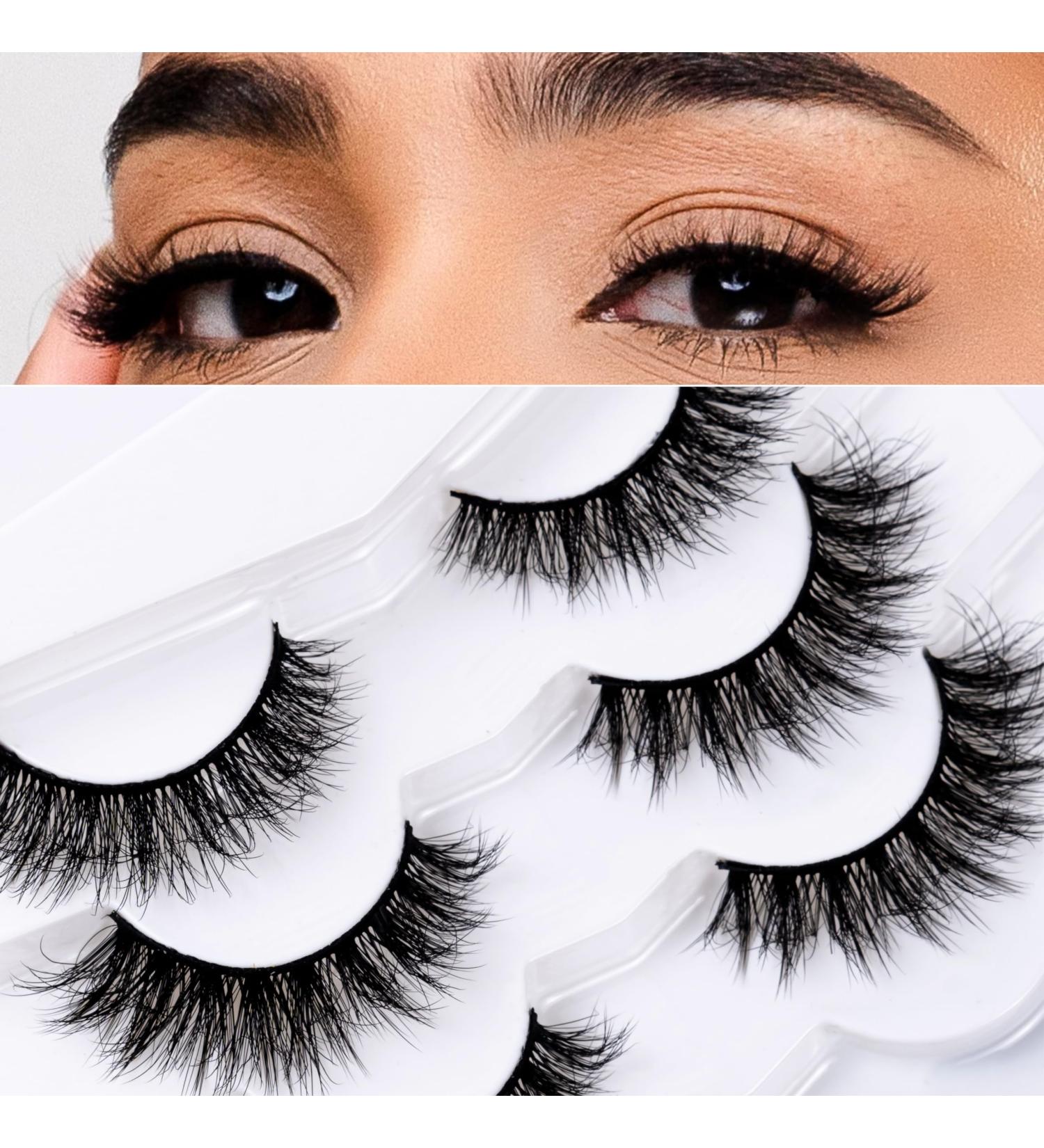 Shop 7 Pair Multipack Wispy Cat Eye False Eyelashes | Fluffy Faux Mink Lash Extensions for Natural Volume - Buy Online on GoSupps.com