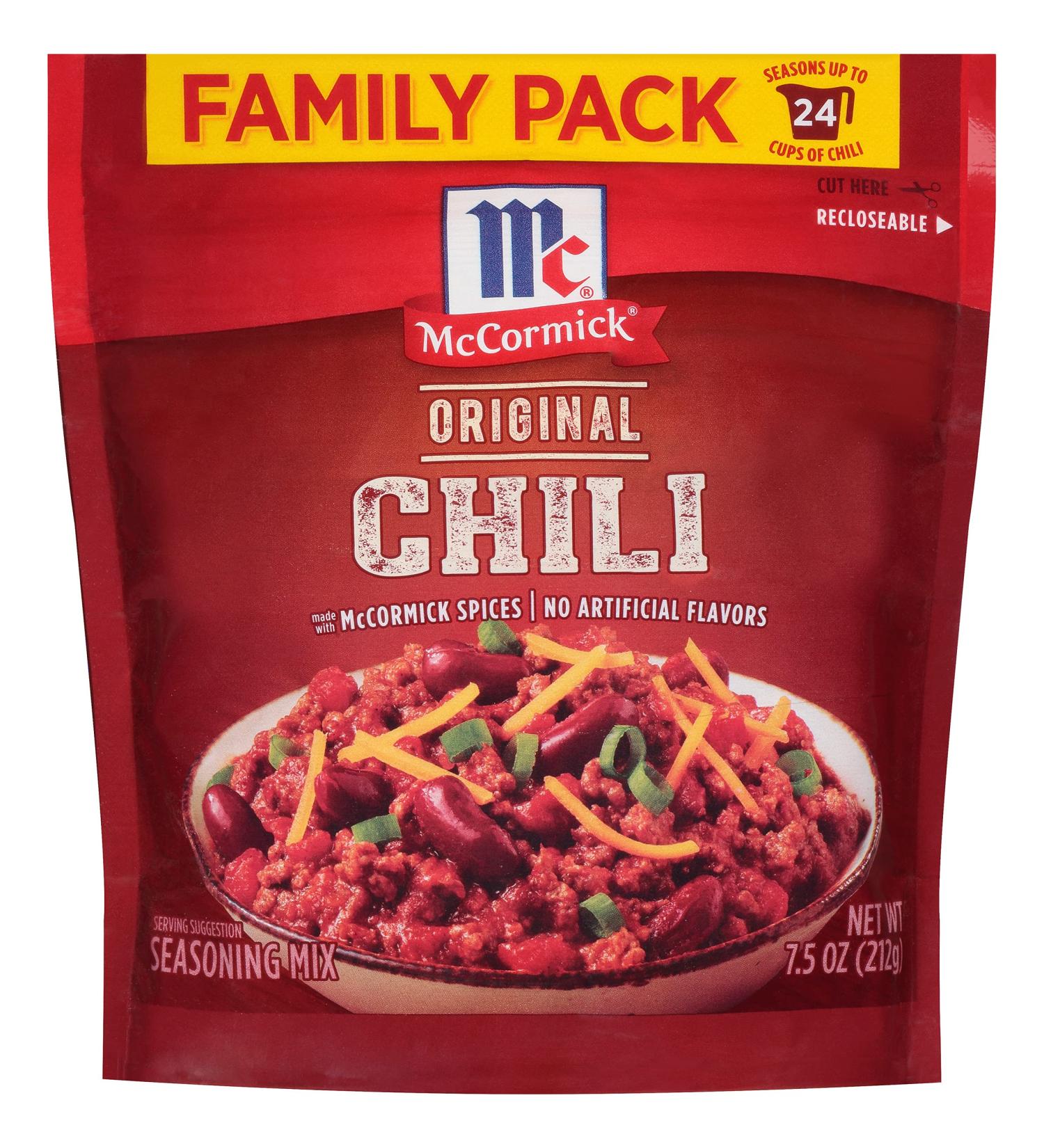 McCormick Family Pack Original Chili Seasoning Mix - 7.5 oz - Buy Online on GoSupps.com