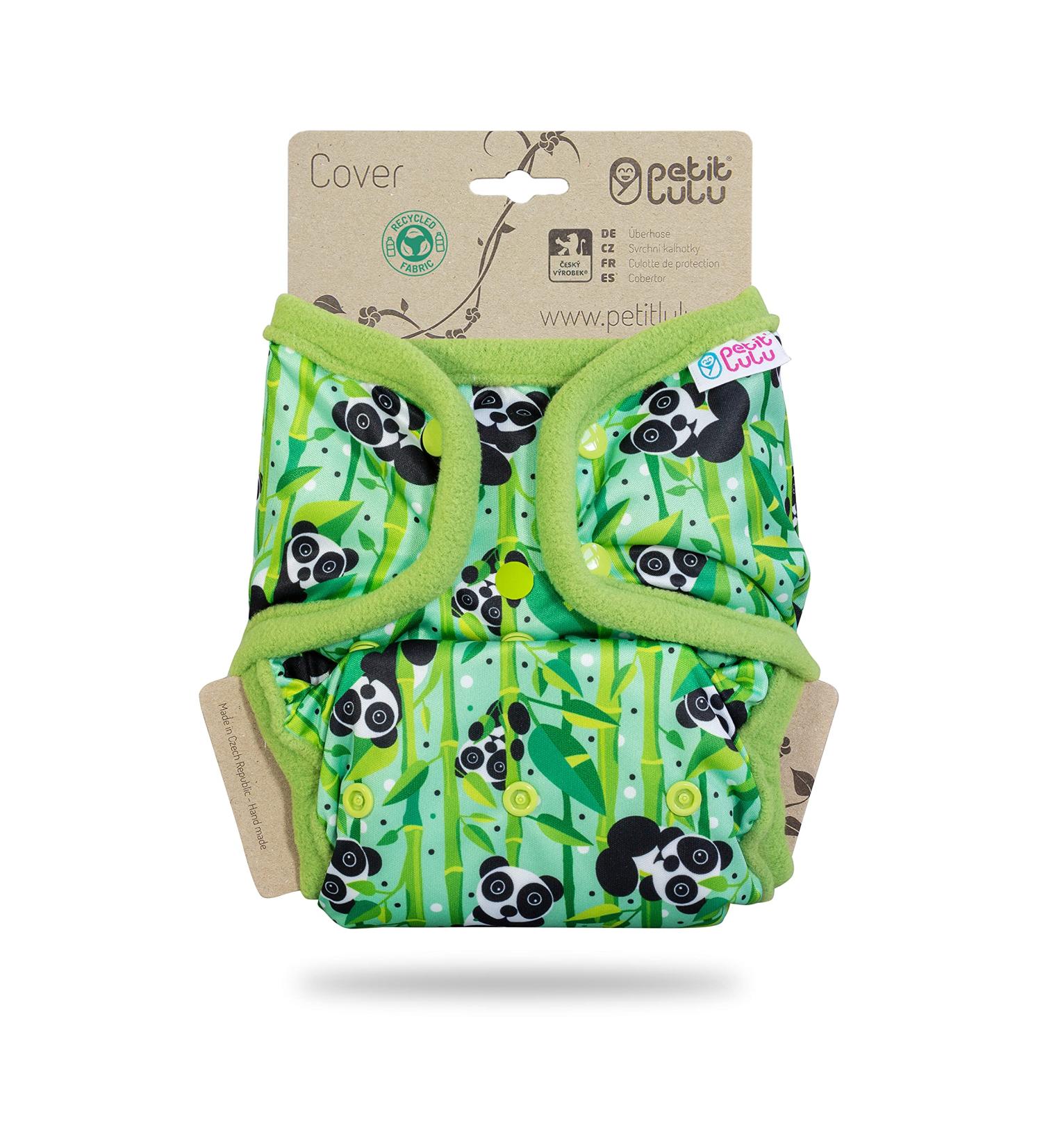 Petit Lulu Cloth Nappy Wrap | One Size (11-35.2 lbs) | Snaps | Reusable Diaper Wrap | Made in Europe - Panda Bears - Buy Online on GoSupps.com
