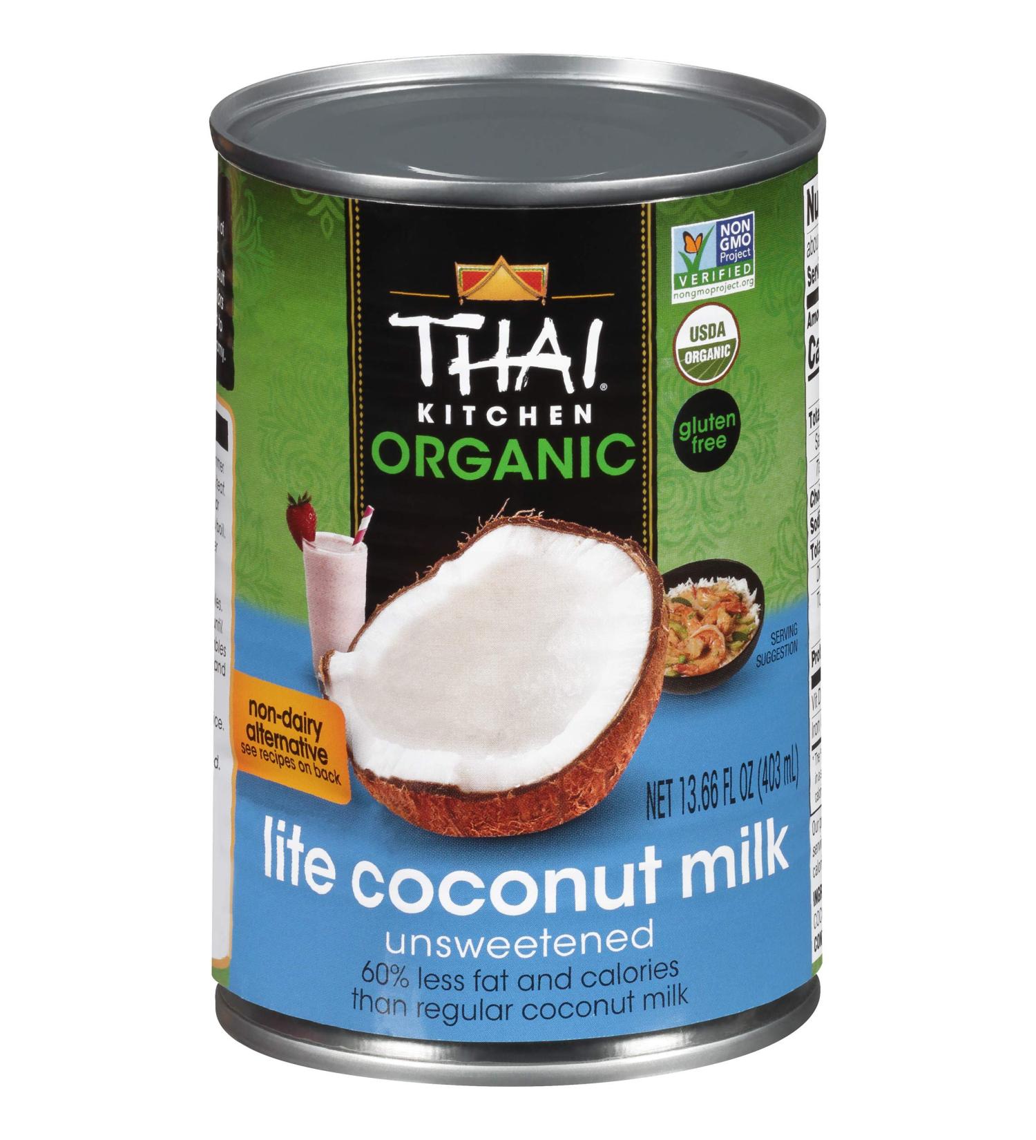 Thai Kitchen Organic Unsweetened Lite Coconut Milk - 13.66 fl oz (Pack of 12) | Keto-Friendly & Dairy-Free - Buy Online on GoSupps.com