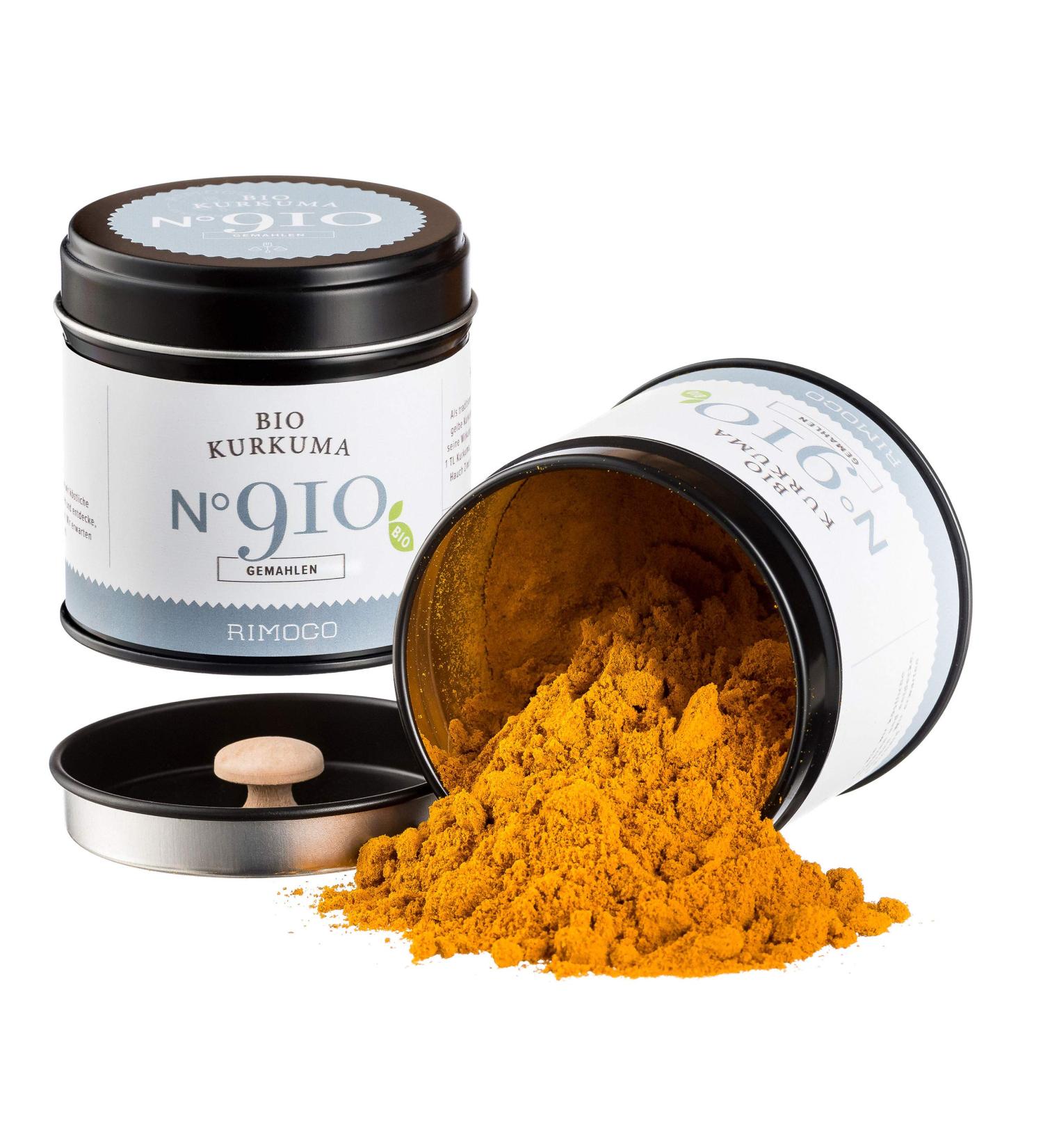 Rimoco N 910 Bio Turmeric - Organic Spice for Indian & Oriental Cuisine | 70g Aromatic Jar (DE- KO-007) - Buy Online on GoSupps.com