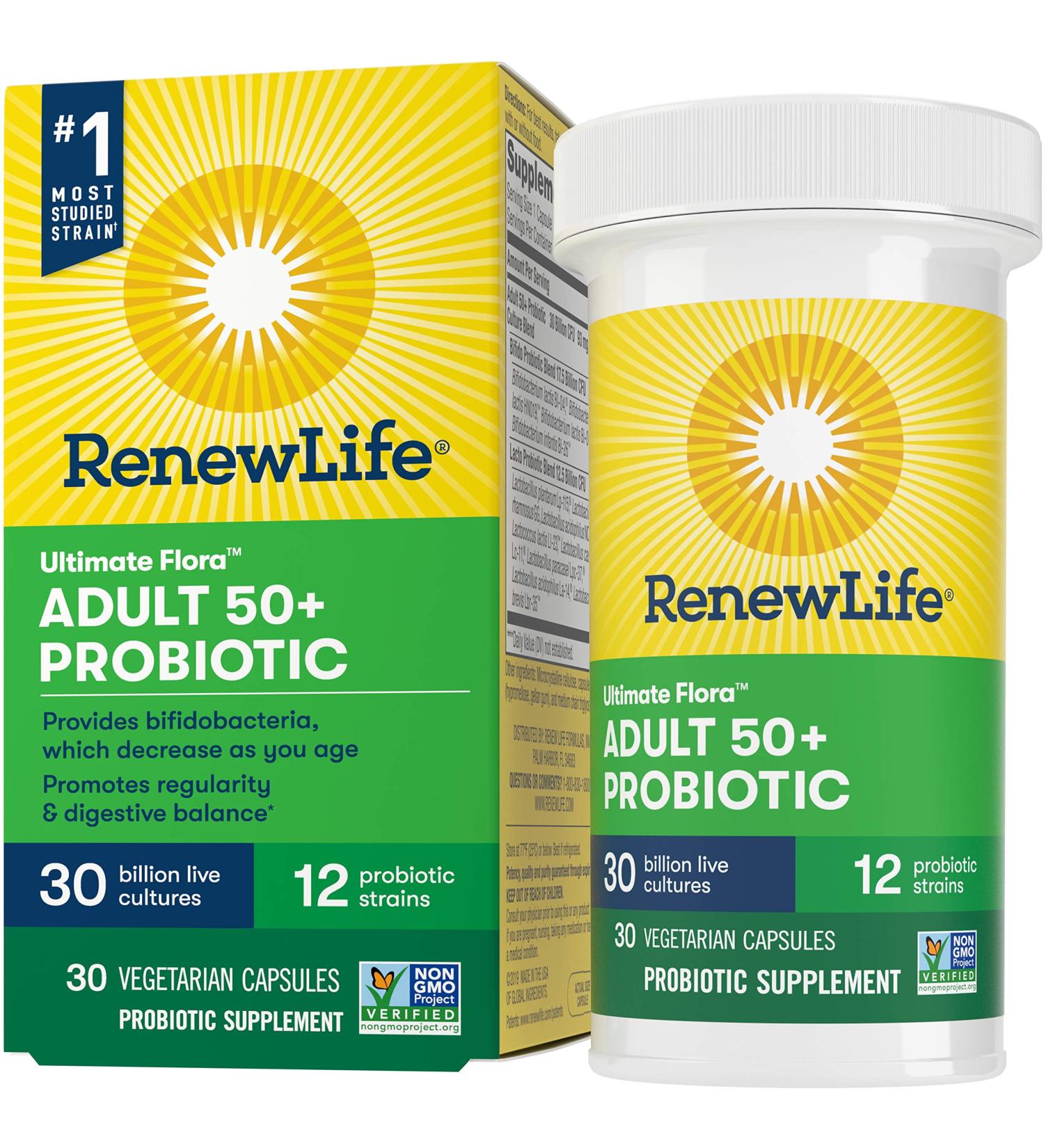 Renew Life Ultimate Flora 50+ Probiotic - 30 Billion CFU, 30 Veggie Caps - Buy Online on GoSupps.com