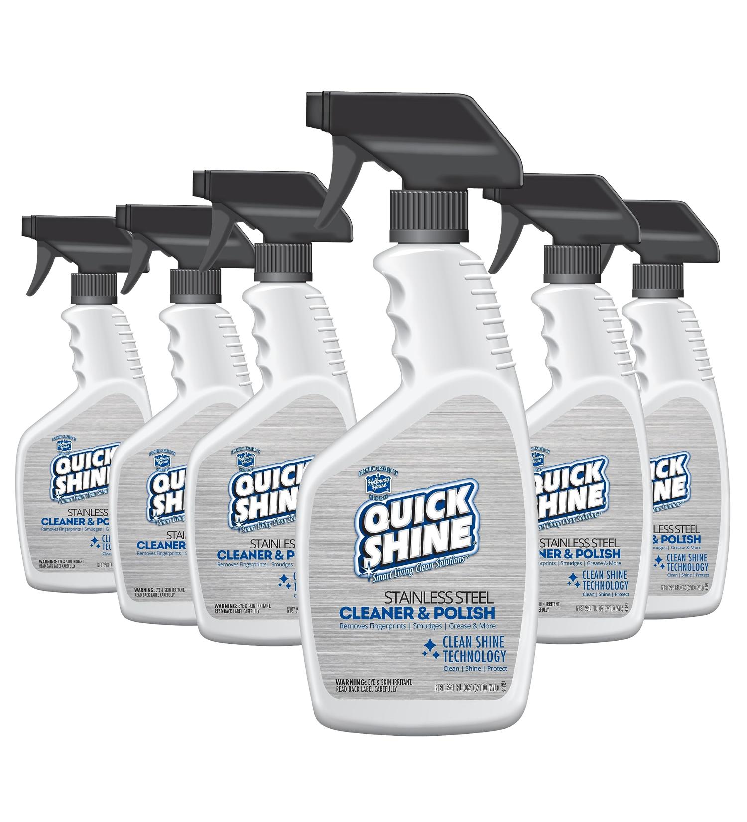 Quick Shine Stainless Steel Cleaner & Polish 24oz 6Pk | Streak-Free Shine & Grime Removal | Non-Abrasive pH Neutral for Appliances & Furnishings - Shop Internationally - Buy Online on GoSupps.com