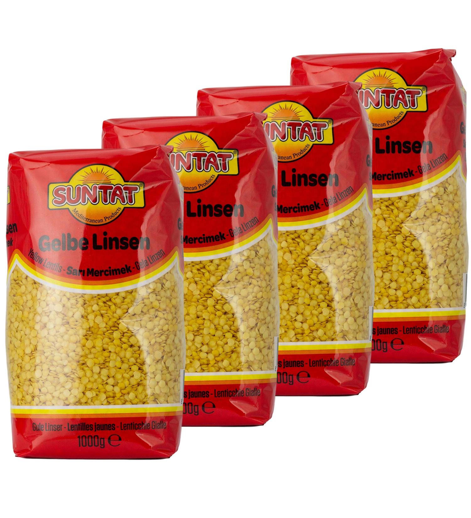  SUNTAT Suntat - Set of 4 yellow oriental lentils from Turkey 1kg - Buy Online on GoSupps.com