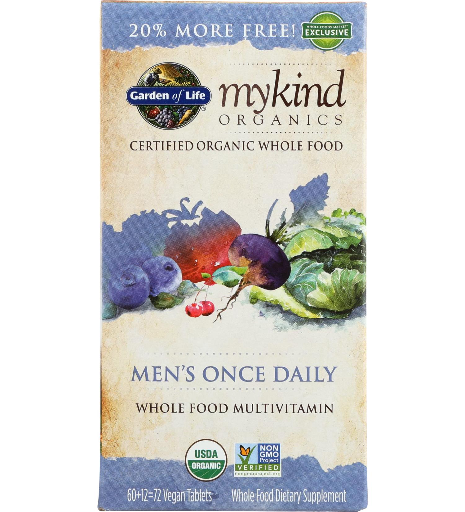 Garden of Life Organic Men's Once Daily Multi 72 CT - Mykind Formula - Buy Online on GoSupps.com