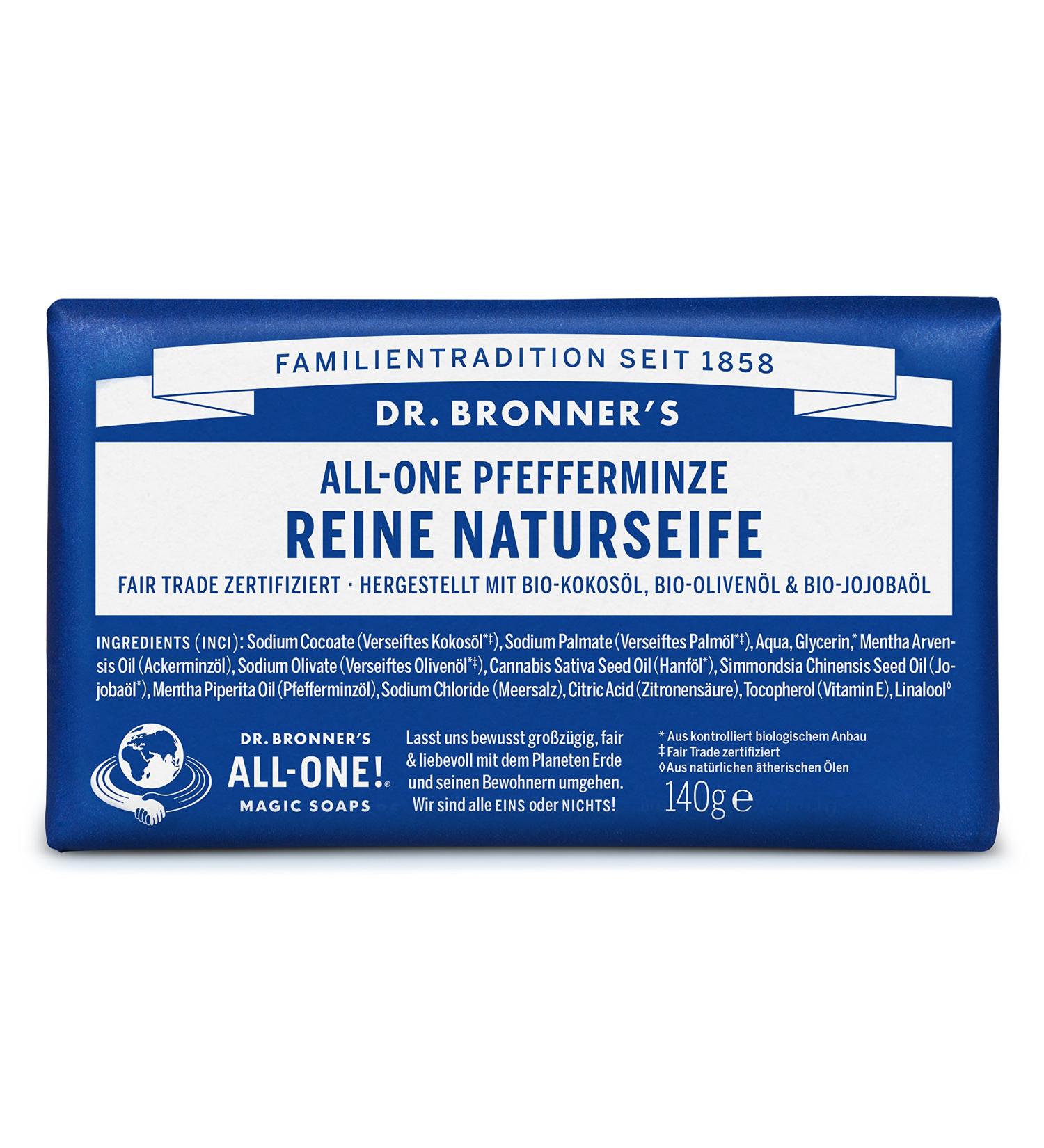 Dr Bronner's Peppermint Pure Castile Soap 140g