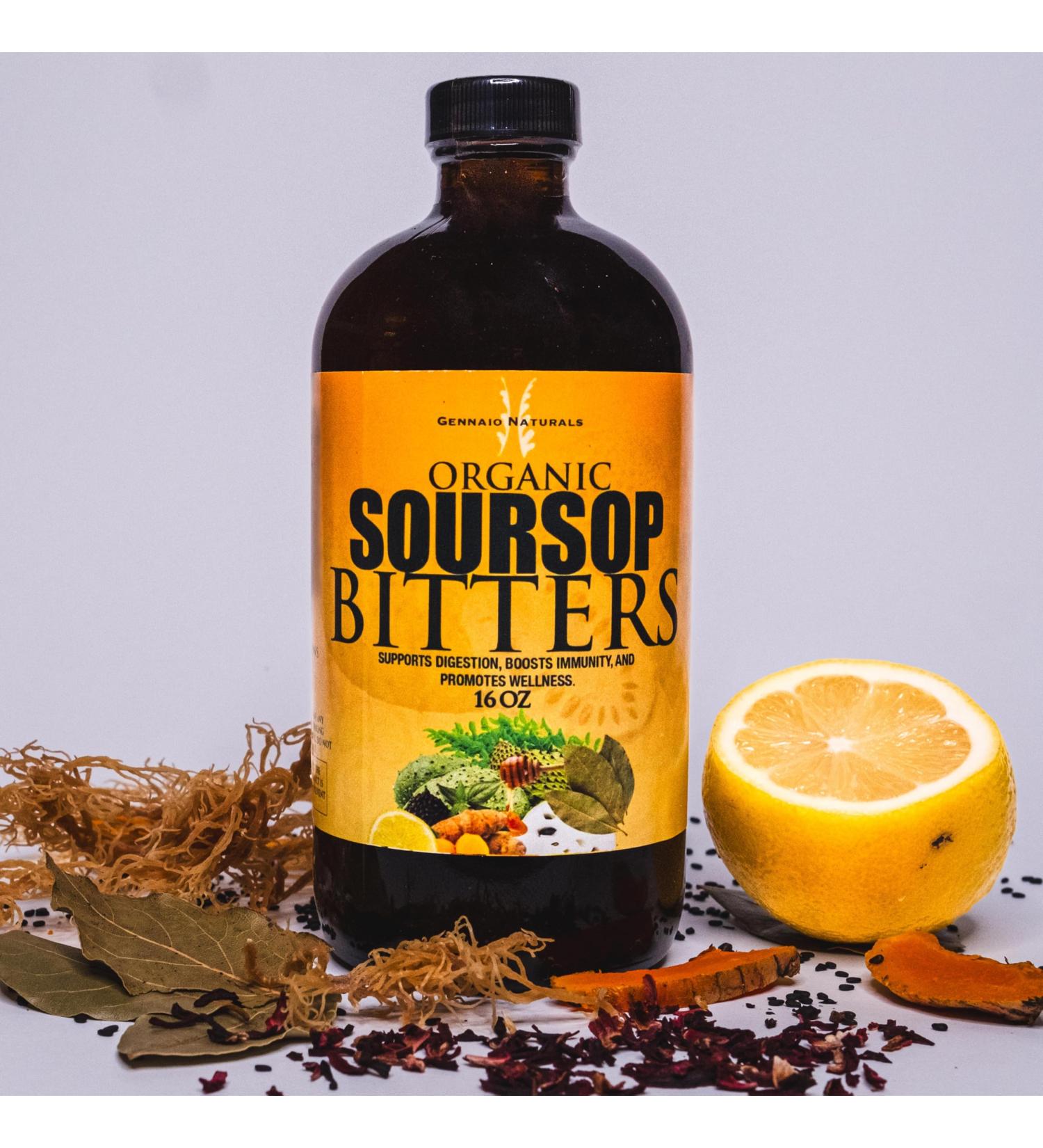 GENNAIO NATURALS Organic Soursop Bitters 16 oz Immune Vitaity and Total Health Support Supplement - Buy Online on GoSupps.com