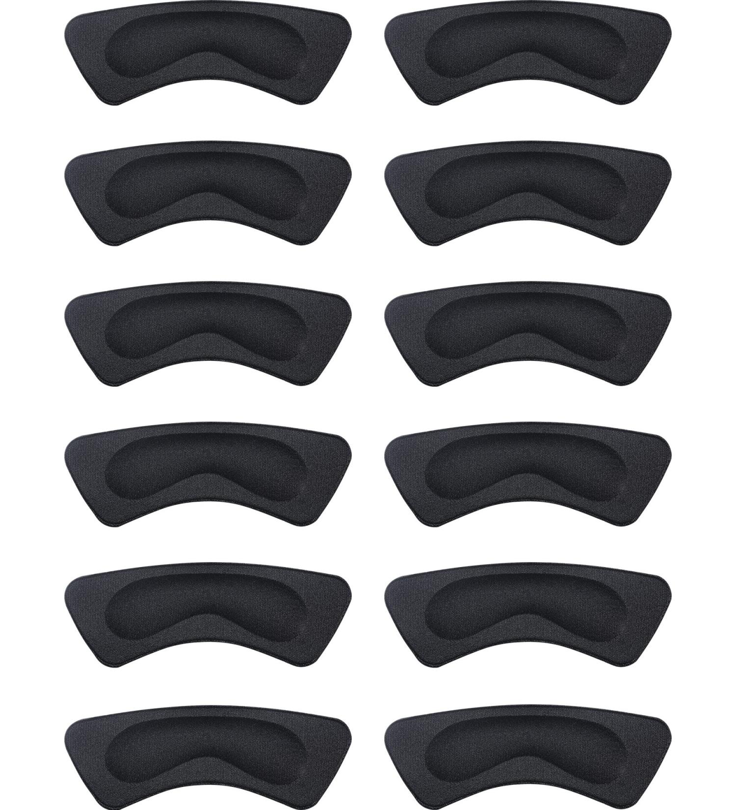 6 Pairs Self-Adhesive Heel Cushion Pads - Black Shoe Grips Liner for Foot Care Protection - Buy Online on GoSupps.com