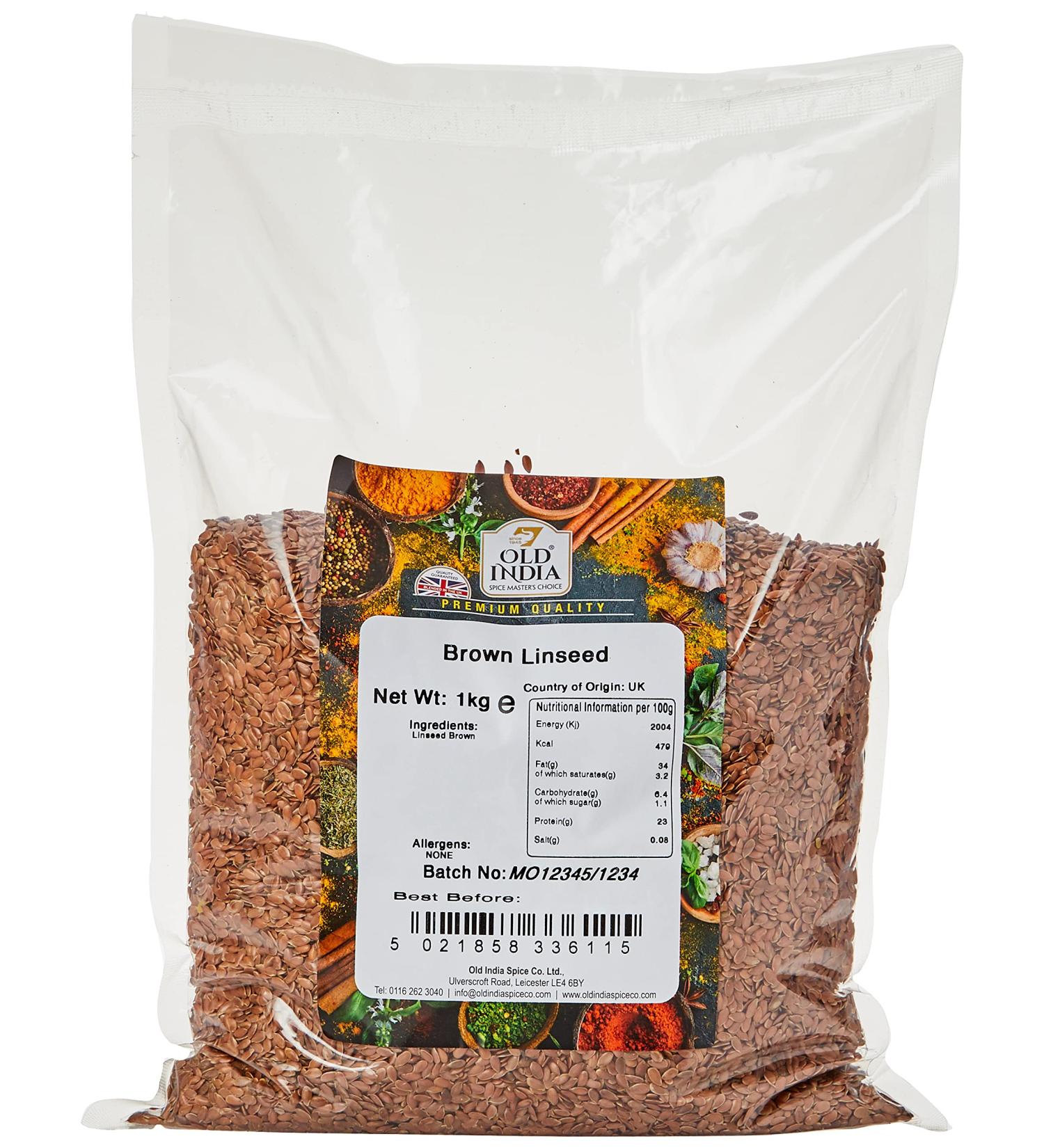 Old India Brown Linseed 1 Kg - Premium Quality Flaxseed for Health and Wellness - Buy Online on GoSupps.com