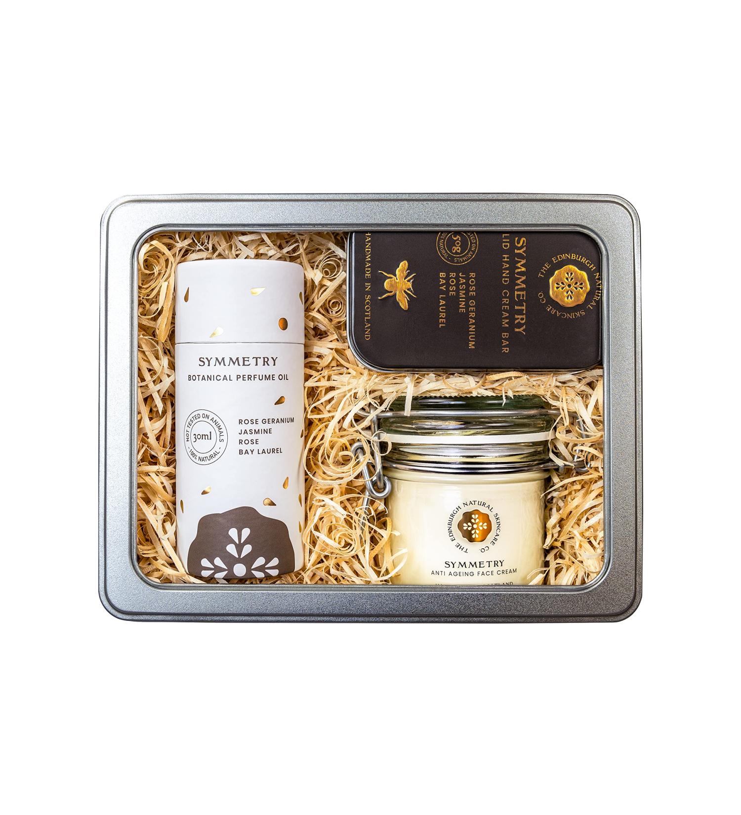 Luxury Gift Box | Natural Moisturising Hand Cream Bar | Beautifully Scented Perfume Oil | Anti Ageing Face Cream | Gift For All Occasions Symmetry - Buy Online on GoSupps.com