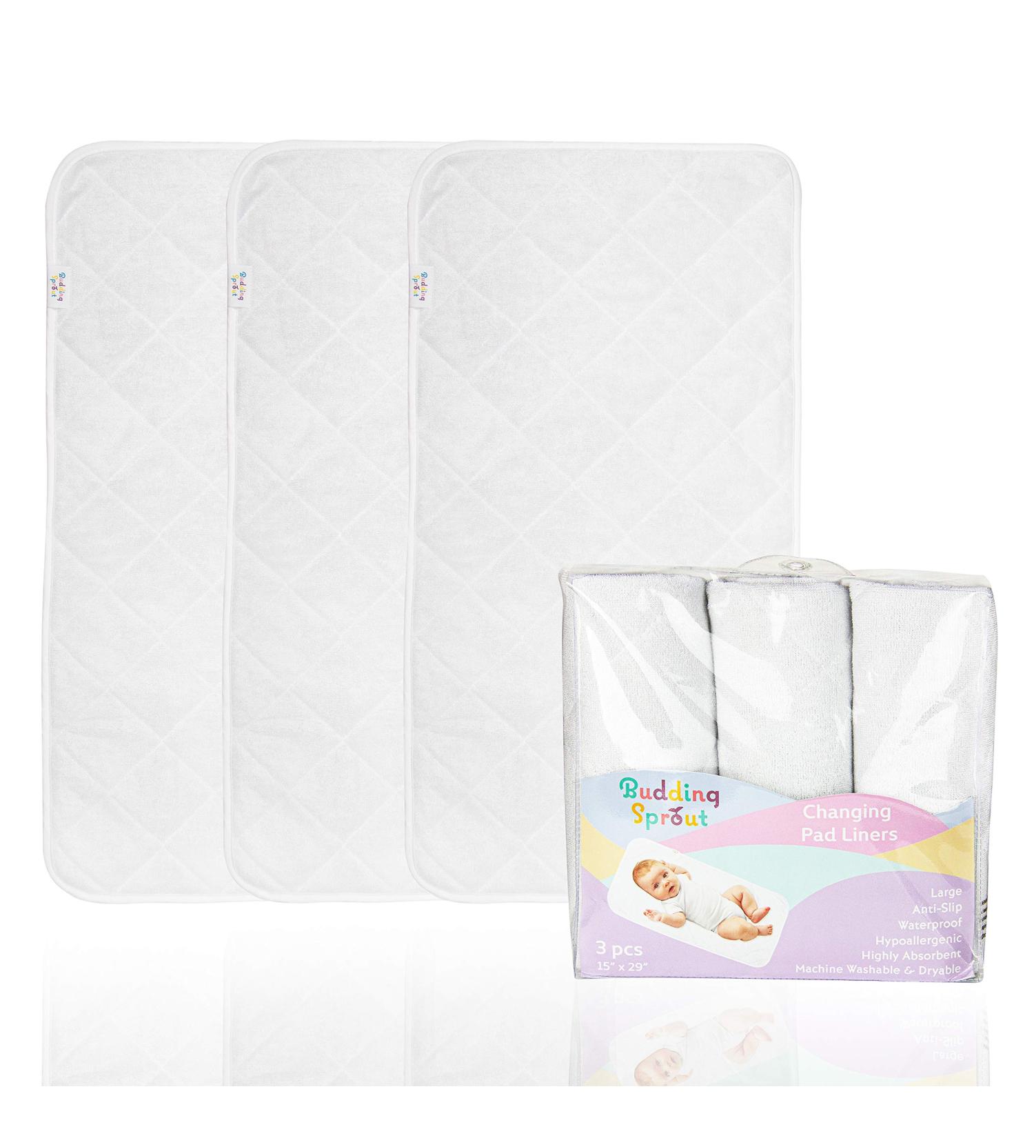 Bamboo Rayon Waterproof Changing Pad Liners (3-Pack) | 15 x 29 Inch | Extra Absorbent & Hypoallergenic - Buy Online on GoSupps.com