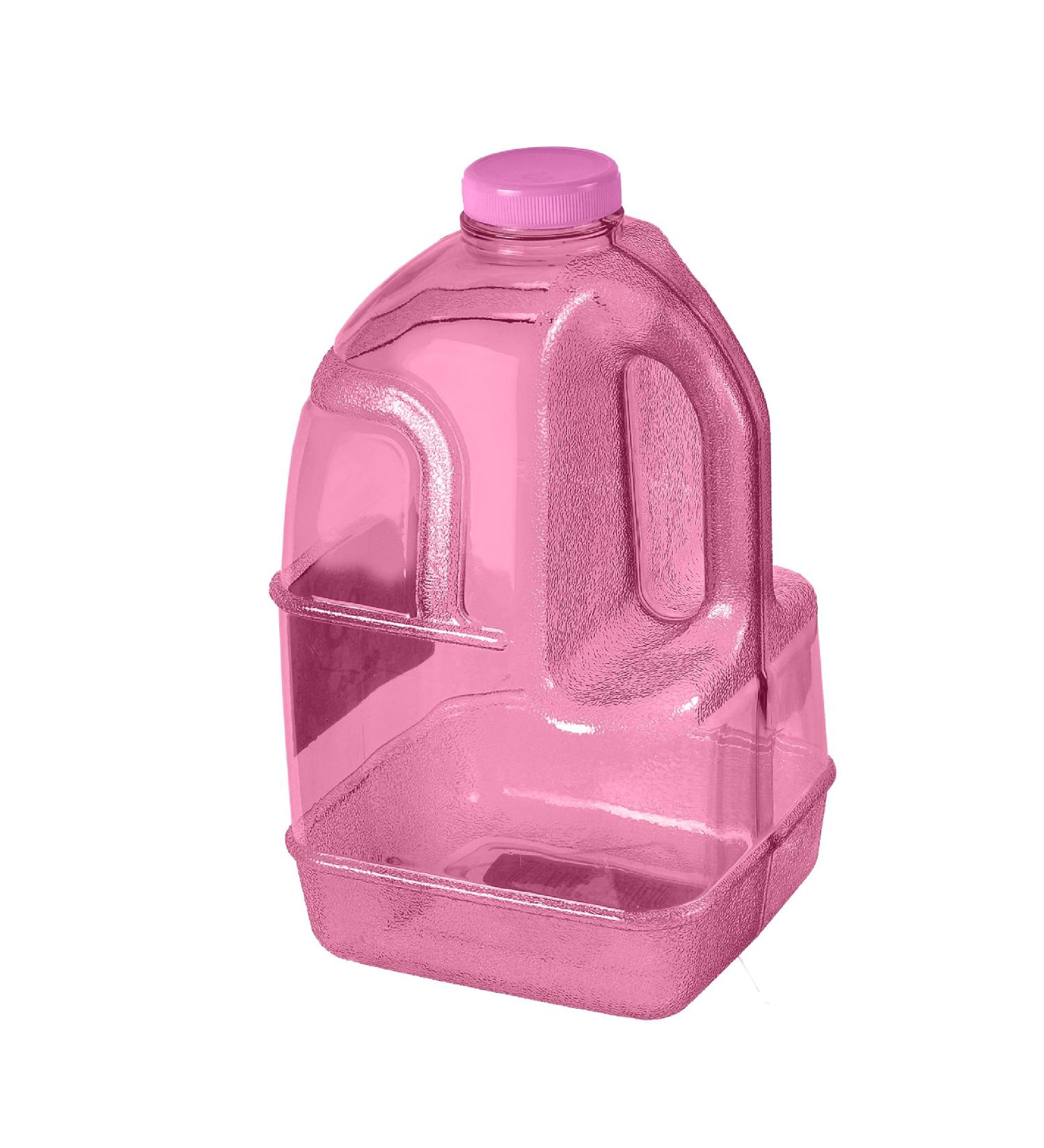 Geo Sports Bottles 1 Gallon BPA Free Reusable Leakproof Wide Mouth Sports Water Jug Bottle with Handle and 48mm Screw Cap Pink - Buy Online on GoSupps.com