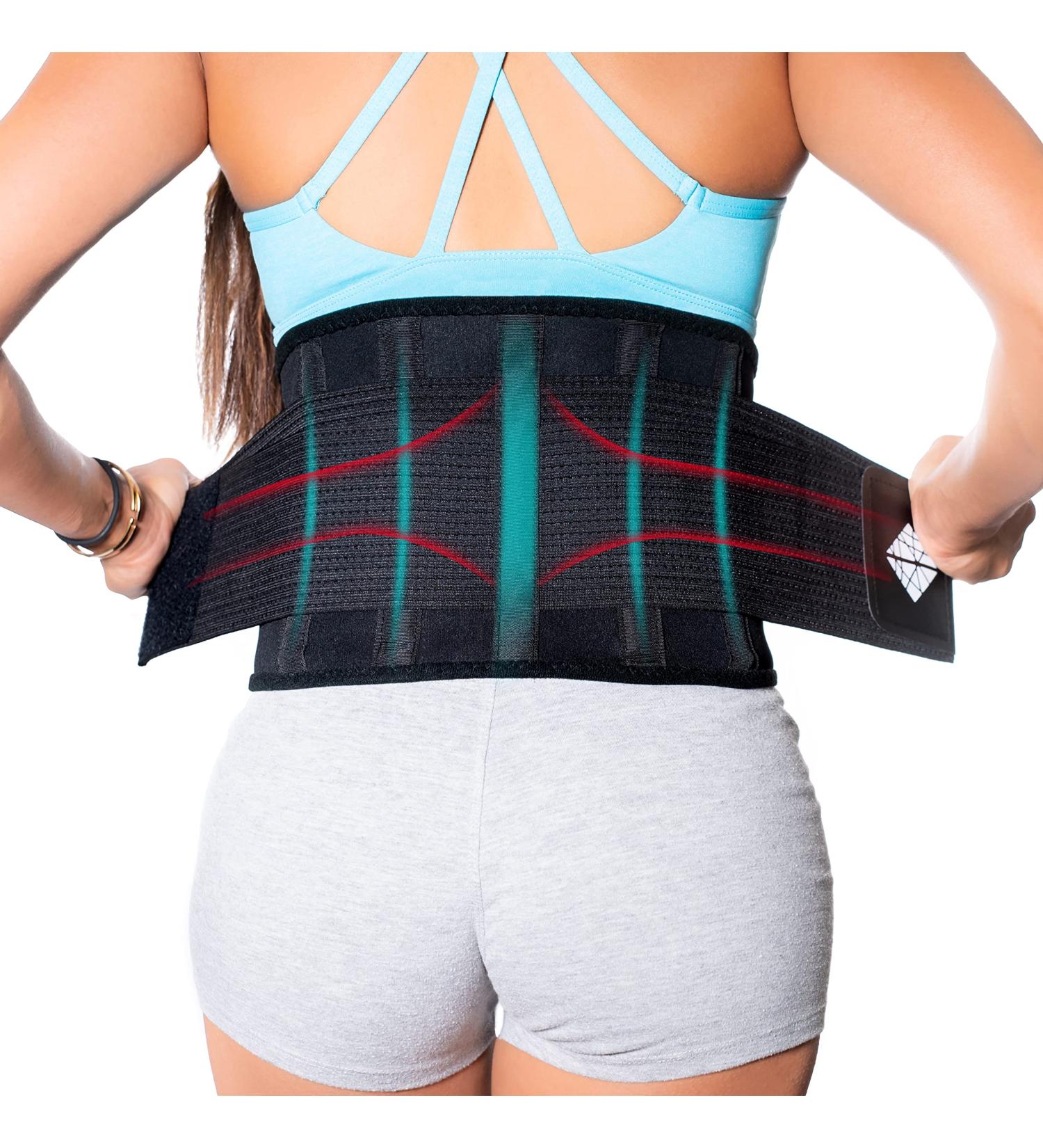 NeoHealth Lower Back Brace | Lumbar Support for Workout & Herniated Disc Pain Relief | Waist Trimmer & Weight Loss Ab Belt | Adjustable Breathable Wrap for Recovery | Women & Men | Black (S 23-29) - Buy Online on GoSupps.com