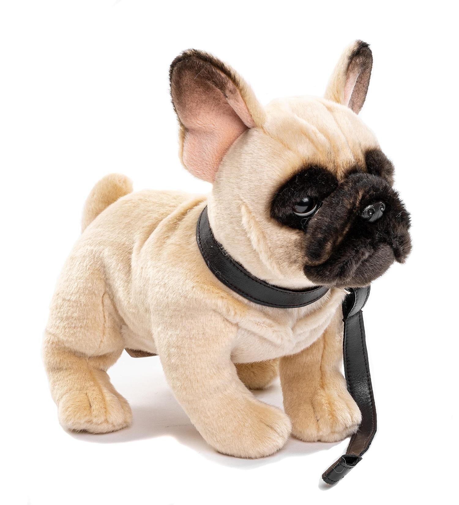 Buy Uni Toys Beige French Bulldog Plush Dog with Leash - 27 cm Cuddly Toy for Pets - International Shipping Available - Buy Online on GoSupps.com