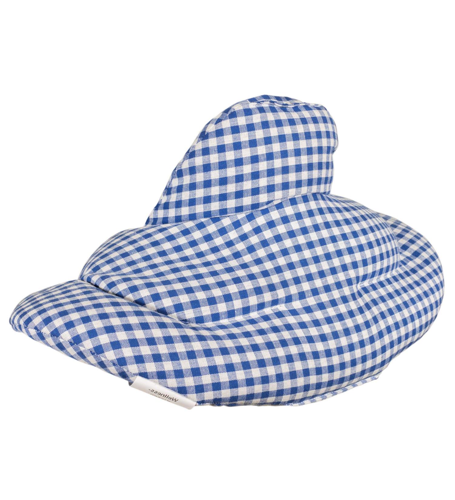 2-in-1 Neck Pillow with Stand-Up Collar - Blue-White Heat & Cold Therapy - Rapeseed Filling for Comfort - Buy Online on GoSupps.com