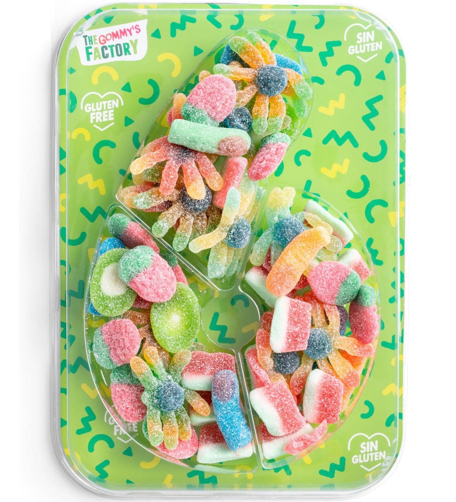  Gommy s Factory Children's Birthday Sweets N 6 Gluten-Free Sweet Cake Tasty and Perfect for Birthdays Children's Snacks and Party Decoration - 500g Sweet Box - Ideal for Gift - Buy Online on GoSupps.com