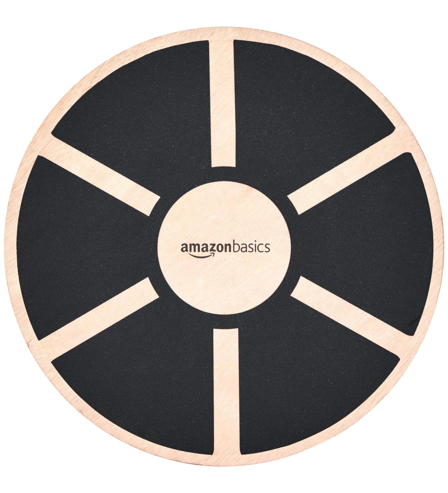 Amazon Basics Wood Wobble Balance Board - Black | Exercise Fitness Trainer - Buy Online on GoSupps.com