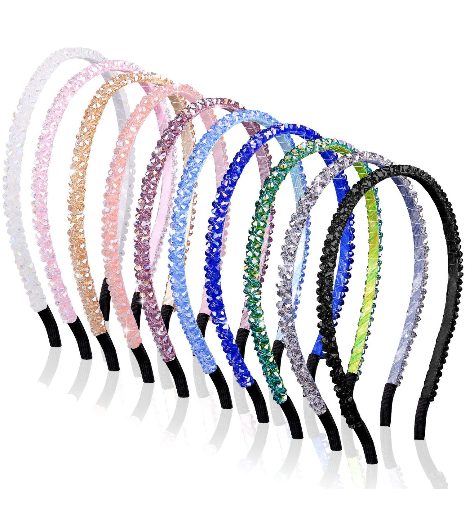 DuuFin 10-Piece Rhinestone Headbands for Girls | Sparkly Crystal Hair Accessories - Buy Online on GoSupps.com