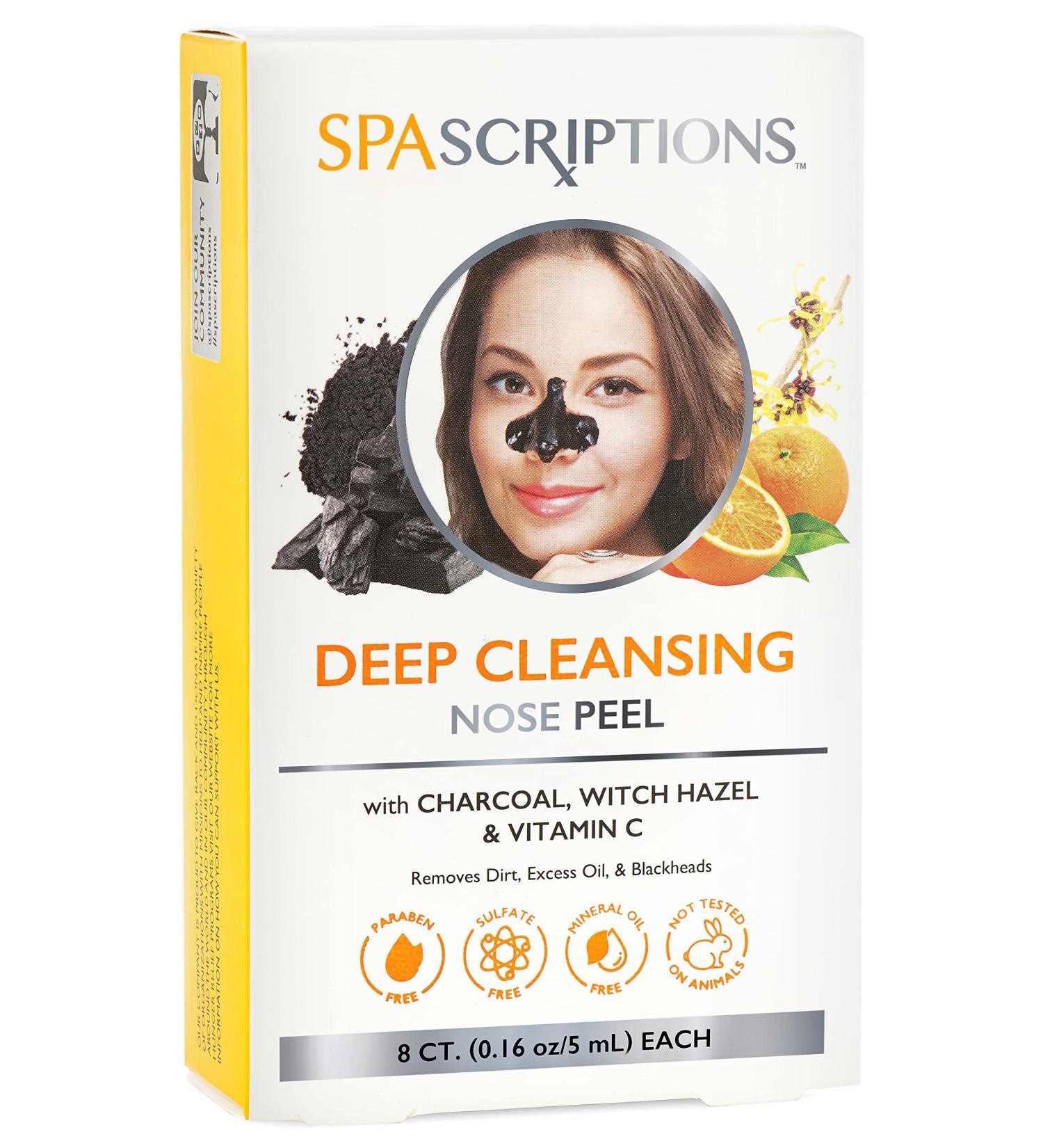 Shop SpaScriptions Deep Cleansing Nose Peel - Charcoal Witch Hazel & Vitamin C | Gentle Custom Sizing | International Shipping Available - Buy Online on GoSupps.com