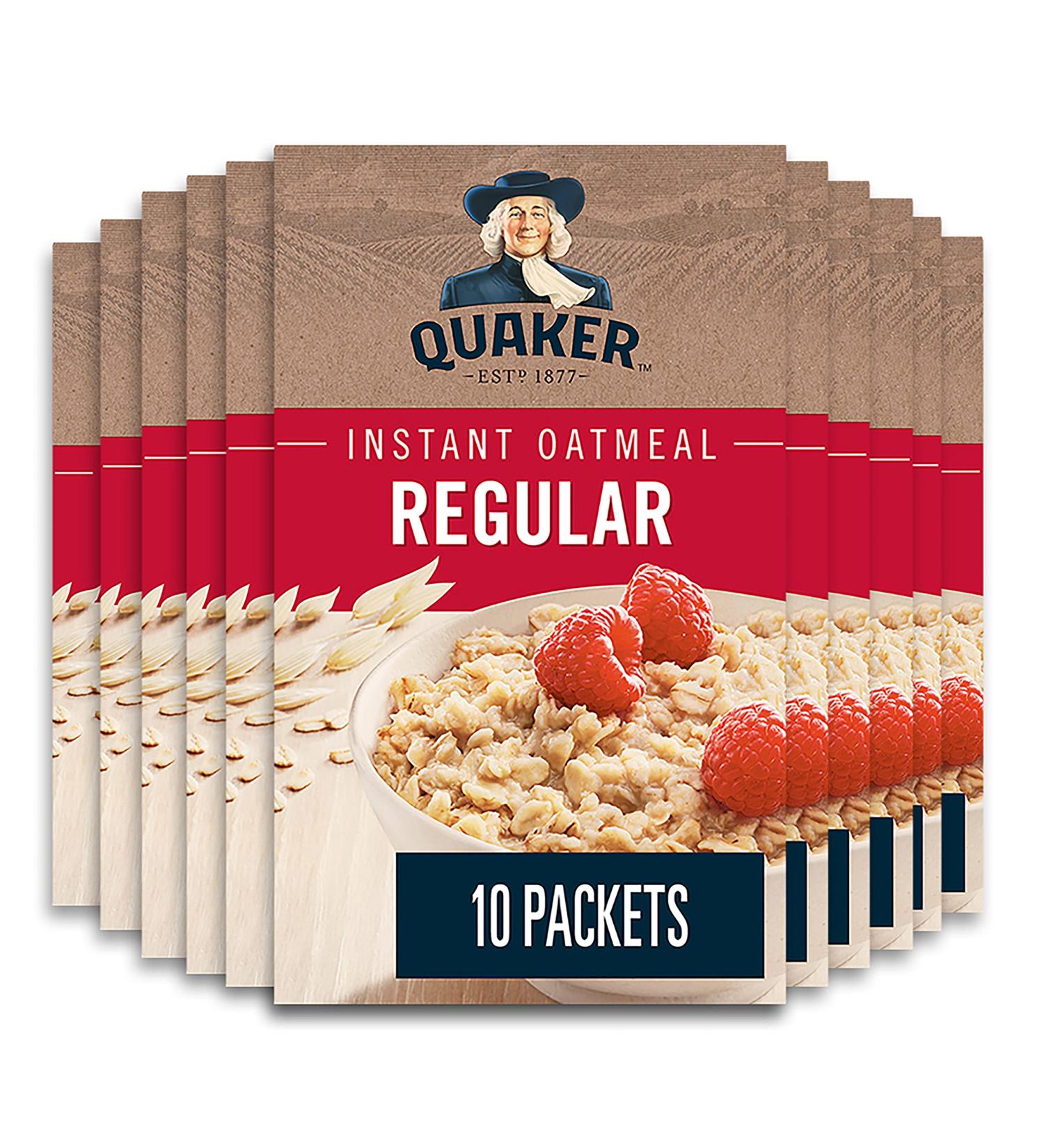 Quaker Regular Instant Oatmeal Multi-Pack 10 Packets 280g (Pack of 12) - Buy Online on GoSupps.com