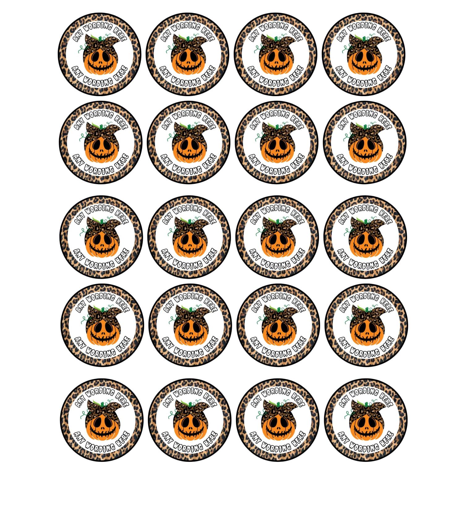 edible 20 x Halloween Personalised cupcake toppers uncut 2 (wafer card)