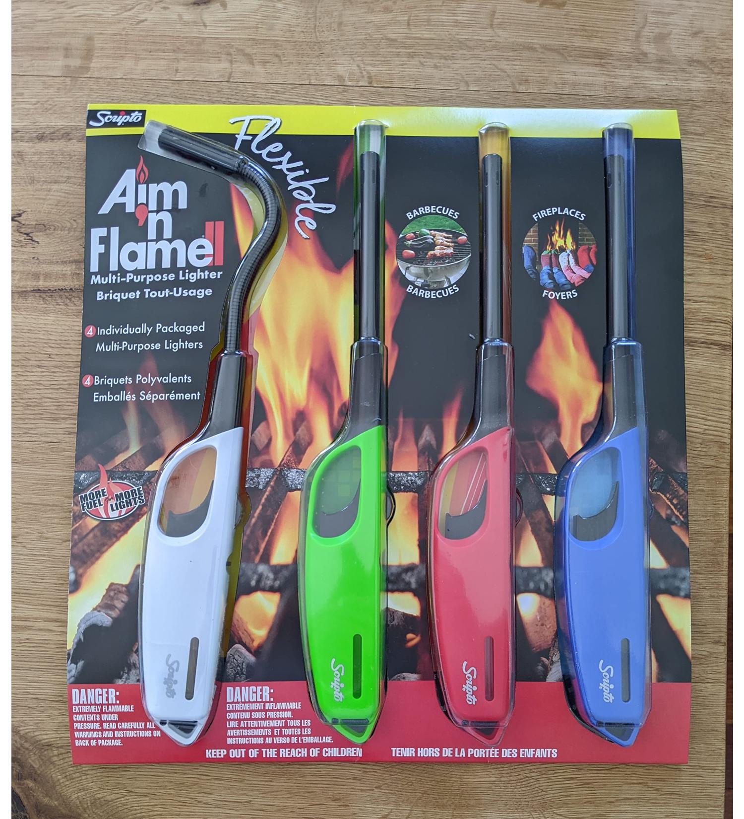Scripto Aim 'N Flame II - Multi-Purpose Lighters 4 Pieces