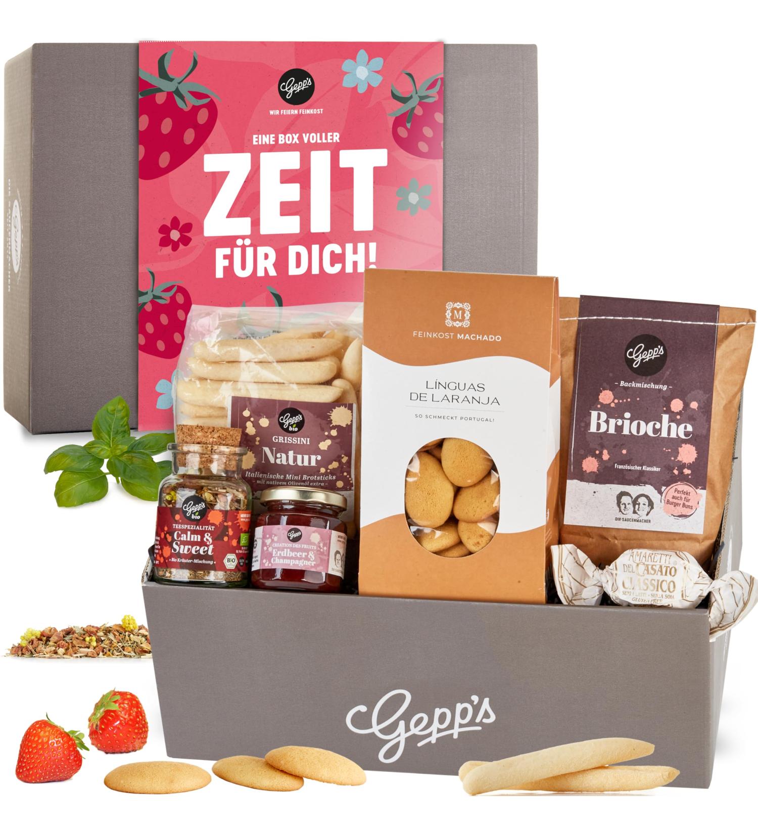 Gepp's Delicatessen Gift Box for Women | Gourmet Birthday Gift Basket with Strawberry Champagne Jam & Sweet Tea - Buy Online on GoSupps.com