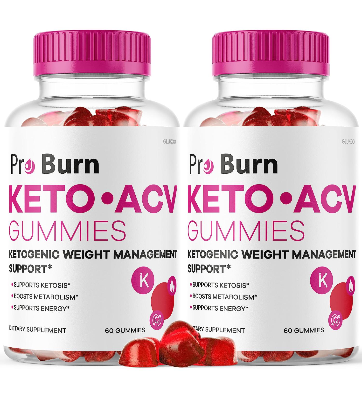 2 Pack Pro Burn Keto & ACV Gummies - 60 Day Supply | Pro Burn Plus ACV | Natural Weight Loss Supplement - Buy Online on GoSupps.com