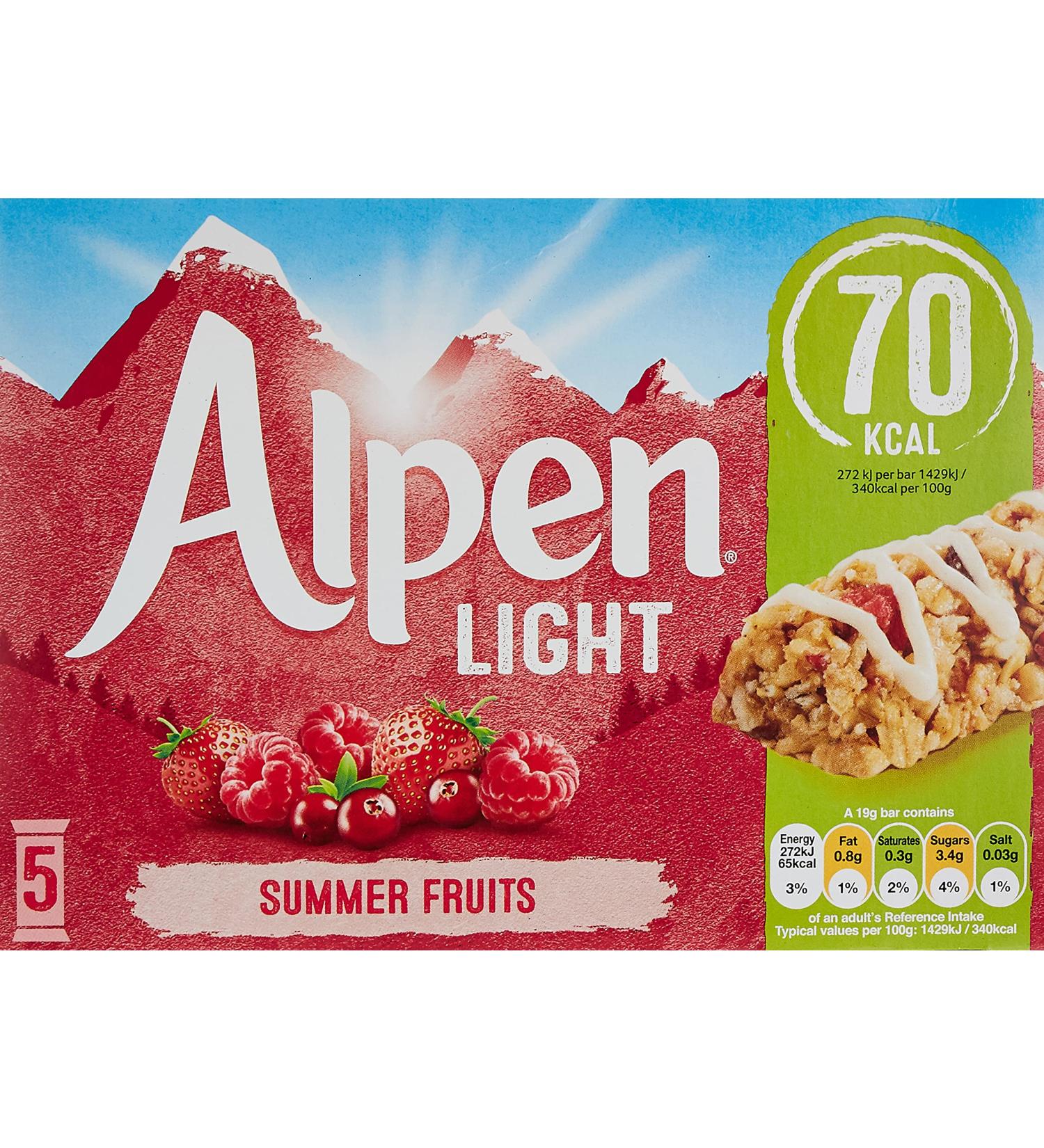 Alpen Light Summer Fruits Bars 5 x 19g - Buy Online on GoSupps.com