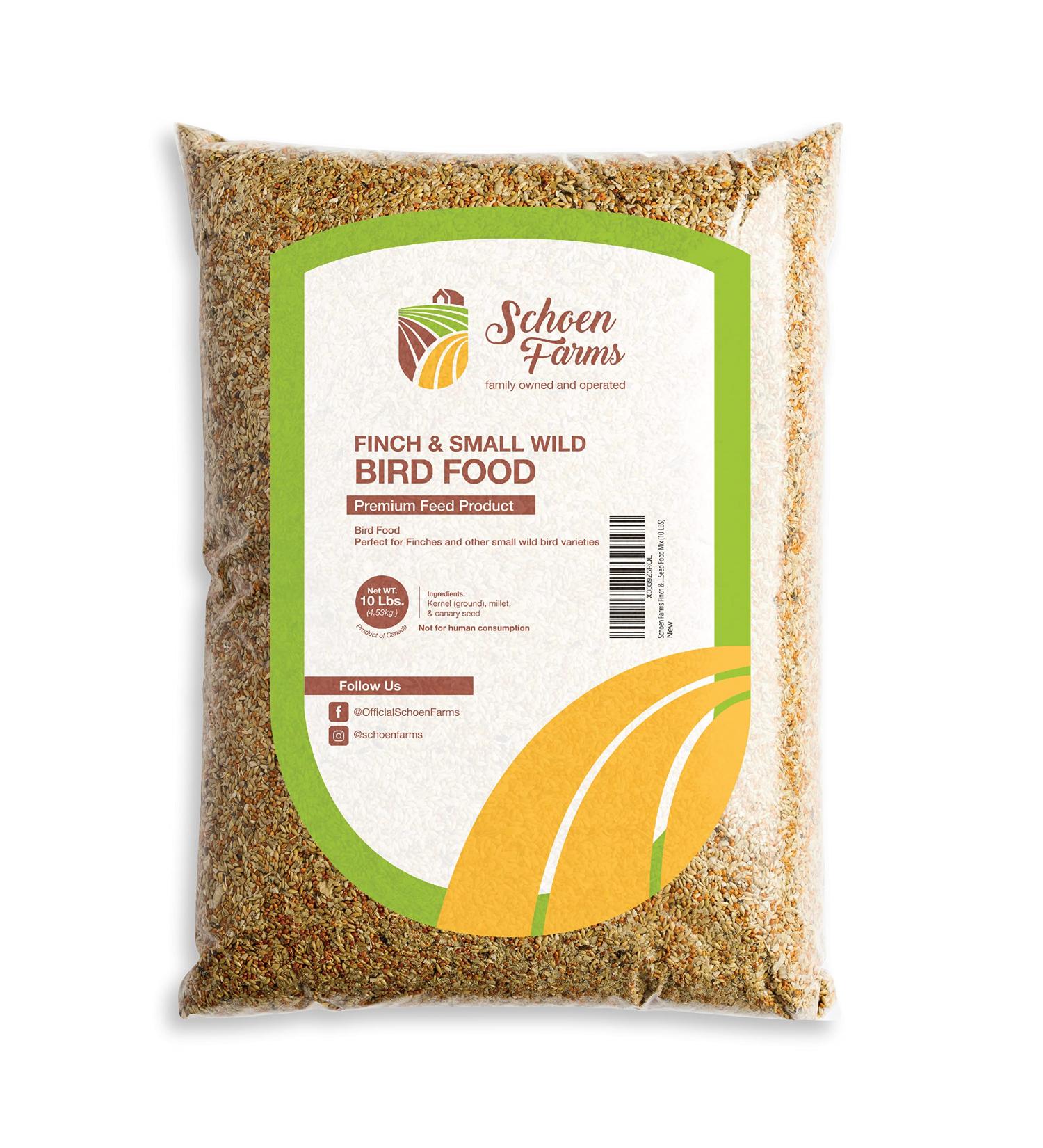 Schoen Farms Finch and Small Wild Bird Seed Food Mix (10 LBS) 1 count (Pack of 1) - Buy Online on GoSupps.com