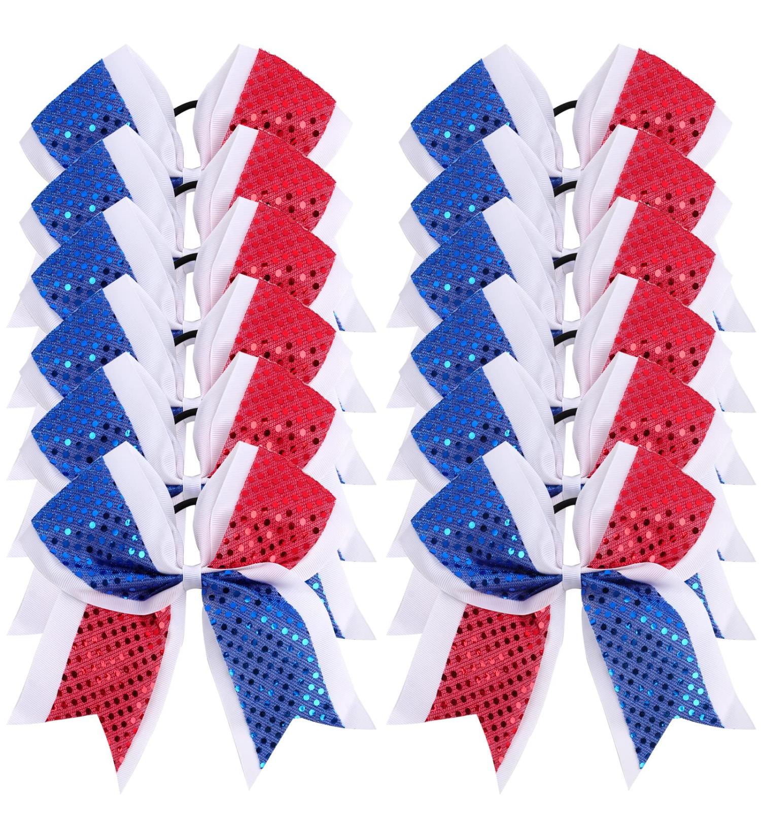 12pcs American Flag Cheer Bows - Oaoleer 4th of July Independence Day Hair Accessories for Girls, Teens, Women - Buy Online on GoSupps.com