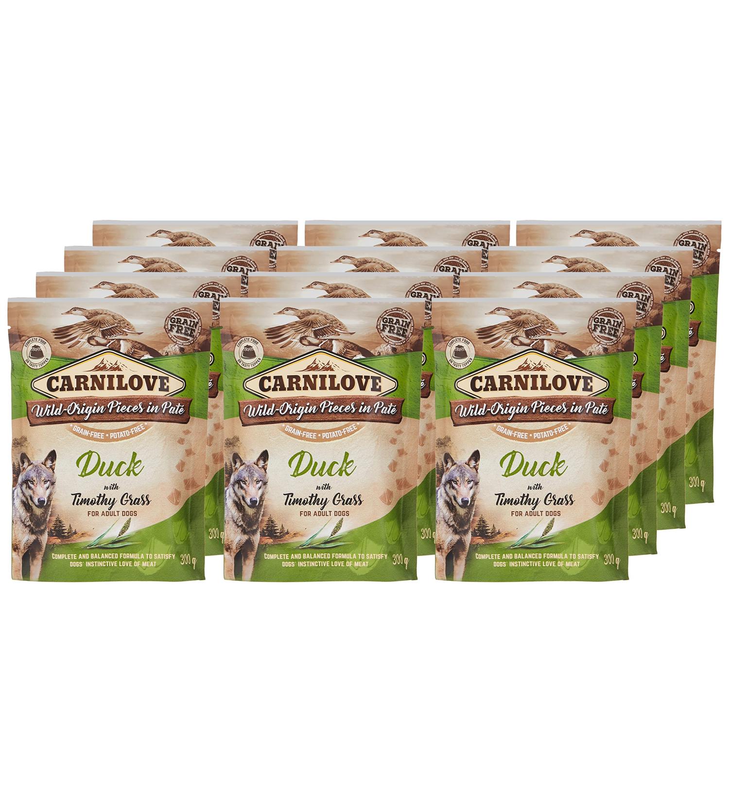 12 x 300 gr Carnilove dog pouch duck/timothy grass dog food - Buy Online on GoSupps.com