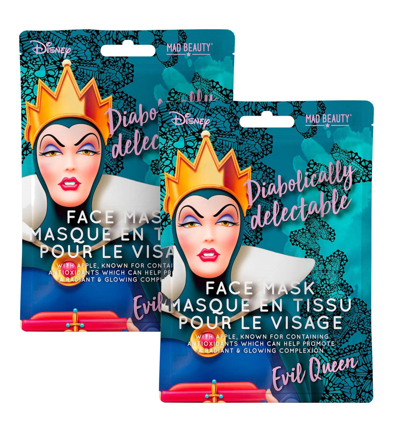Disney Villain Evil Queen Face Masks - 2 Pack, 0.8 oz - Fun Spa Skincare for Parties, Gifts - Moisturizing Sheet Facemasks by MAD Beauty - Buy Online on GoSupps.com