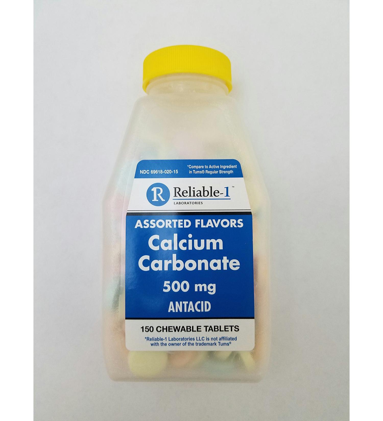 Reliable 1 Calcium Carbonate 500 mg 150 Tablets (1 Bottle)
