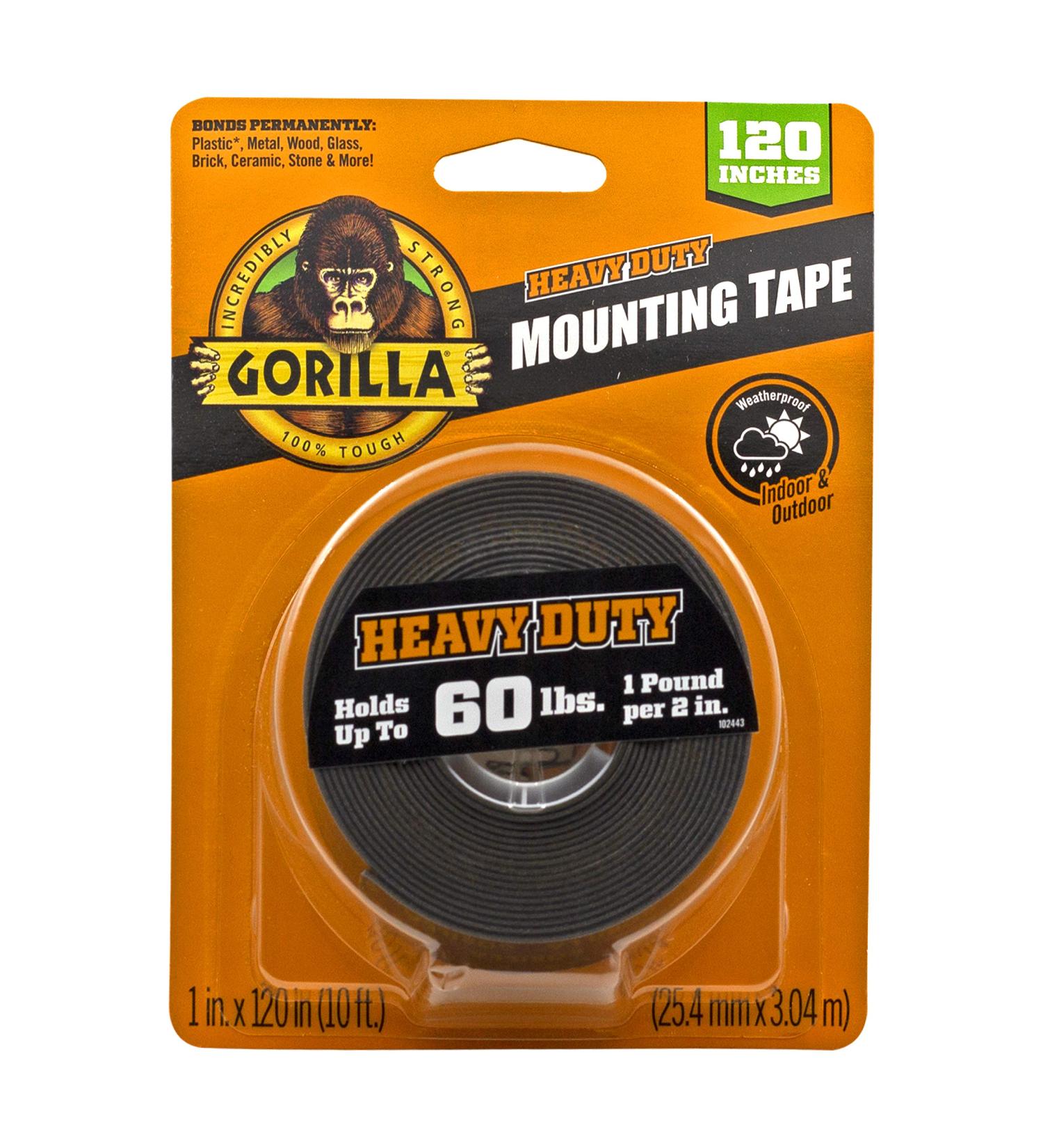 Gorilla Heavy Duty  Extra Long Double Sided Mounting Tape  1 x 120  Black  (Pack of 1) 1 - Pack Tape - Buy Online on GoSupps.com